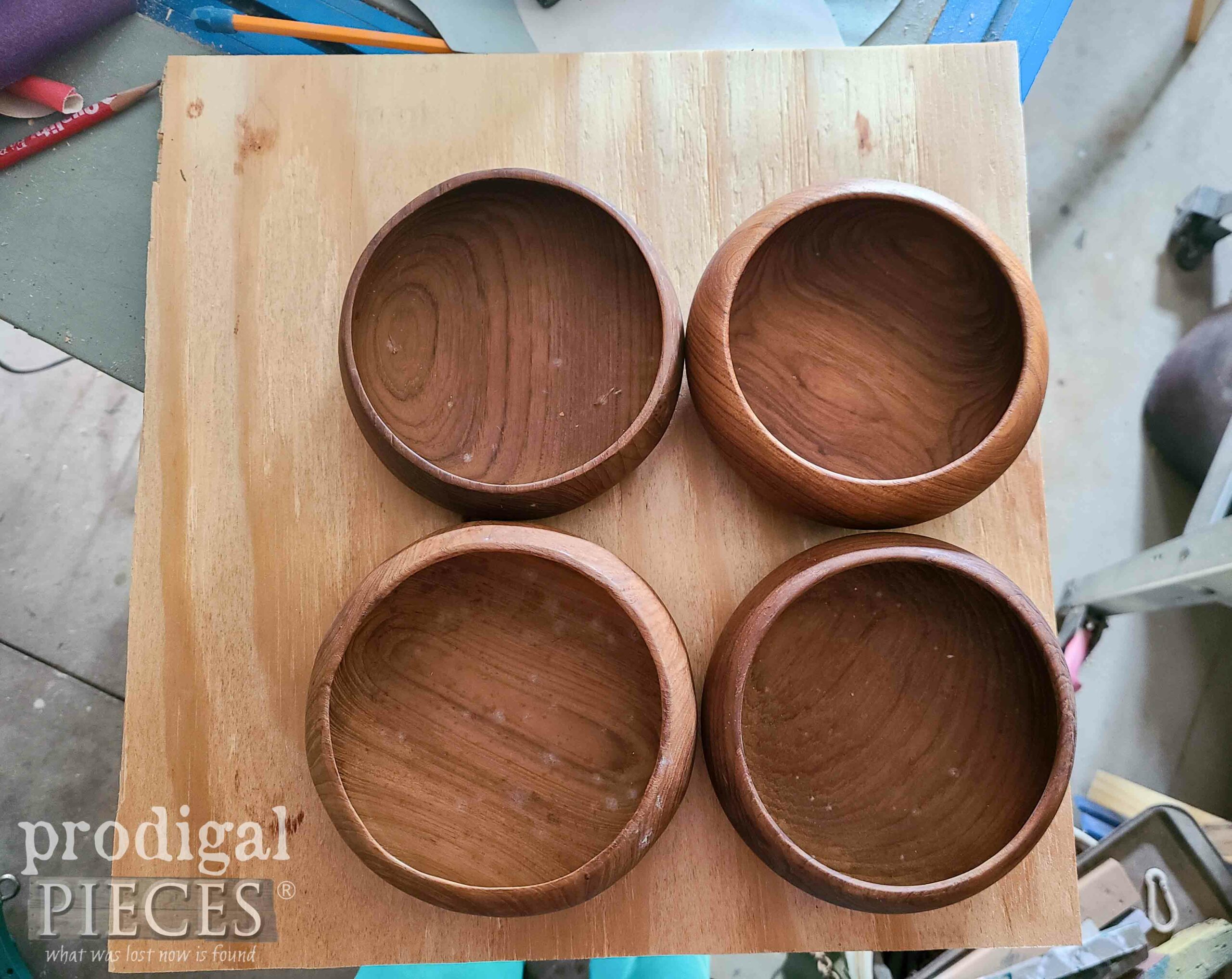 Dry Fit of Upcycled Salad Bowls for Dog Toy | prodigalpieces.com #prodigalpieces