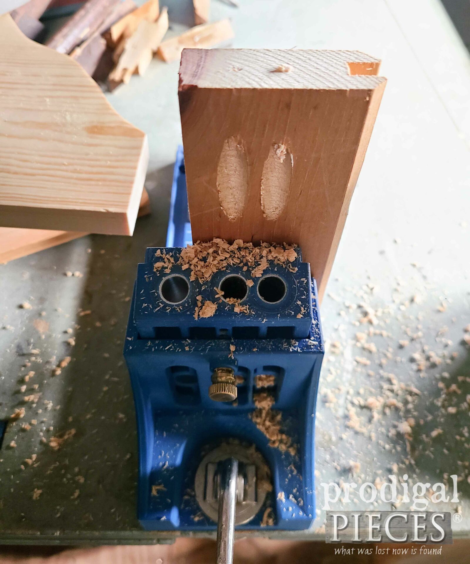 Kreg Pocket Joint Jig for Reclaimed Silverware Chest turned Table | prodigalpieces.com #prodigalpieces