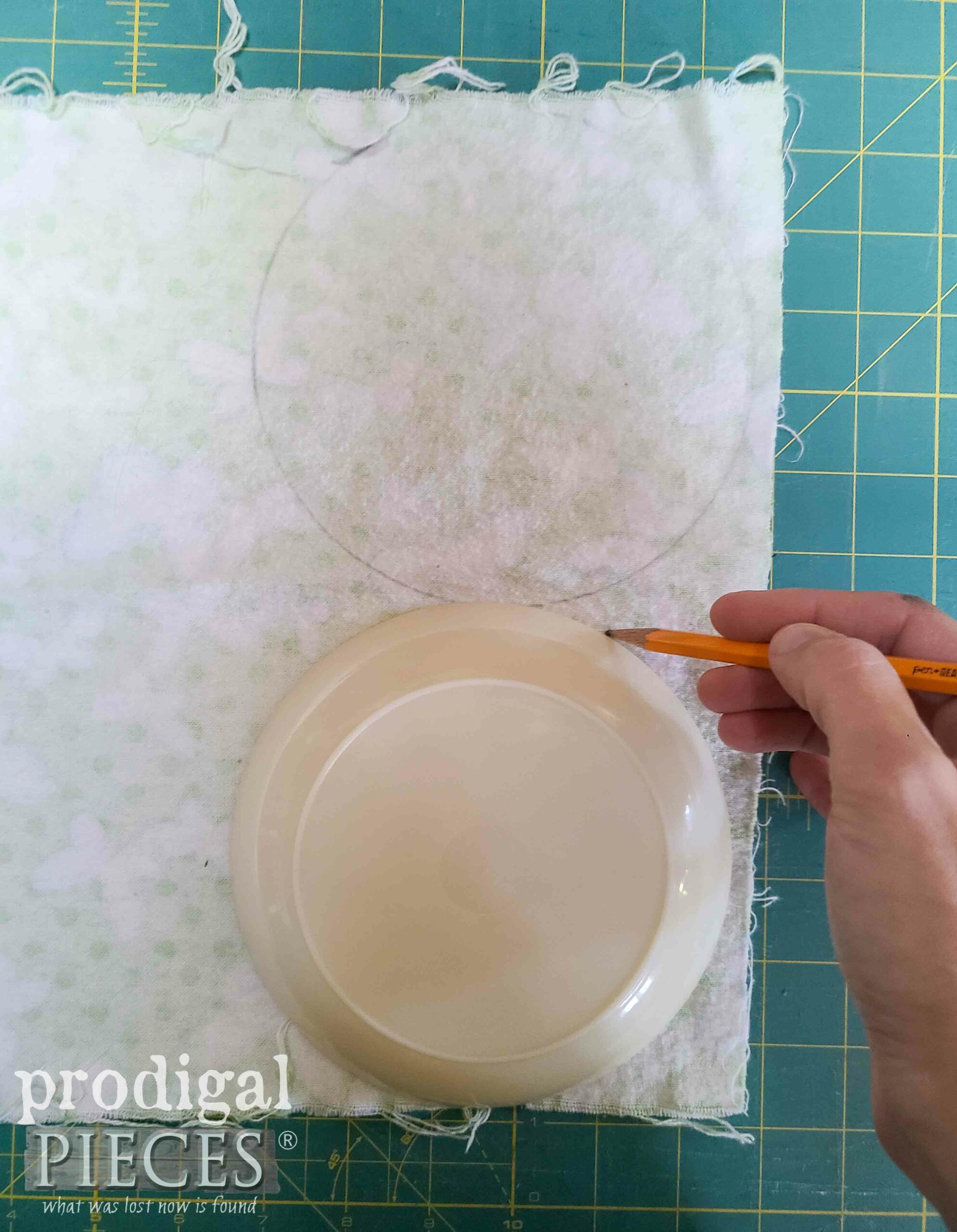 Tracing Flannel Fabric for DIY Dog Snuffle Toy | prodigalpieces.com #prodigalpieces