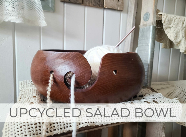 Upcycled Salad Bowl into DIY Wooden Yarn Bowl by Larissa of Prodigal Pieces | prodigalpieces.com #prodigalpieces