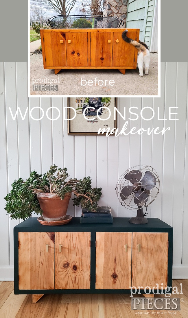 Wood Console Makeover into Modern Style by Larissa of Prodigal Pieces | prodigalpieces.com #prodigalpieces #furniture #diy #modern