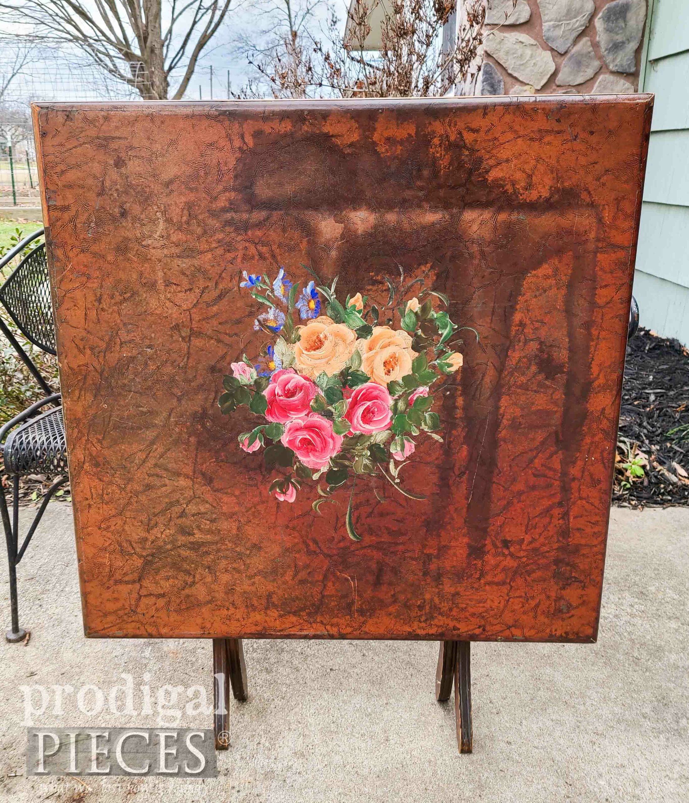 Antique Tilt Top Table Before Makeover by Larissa of Prodigal Pieces | prodigalpieces.com #prodigalpieces