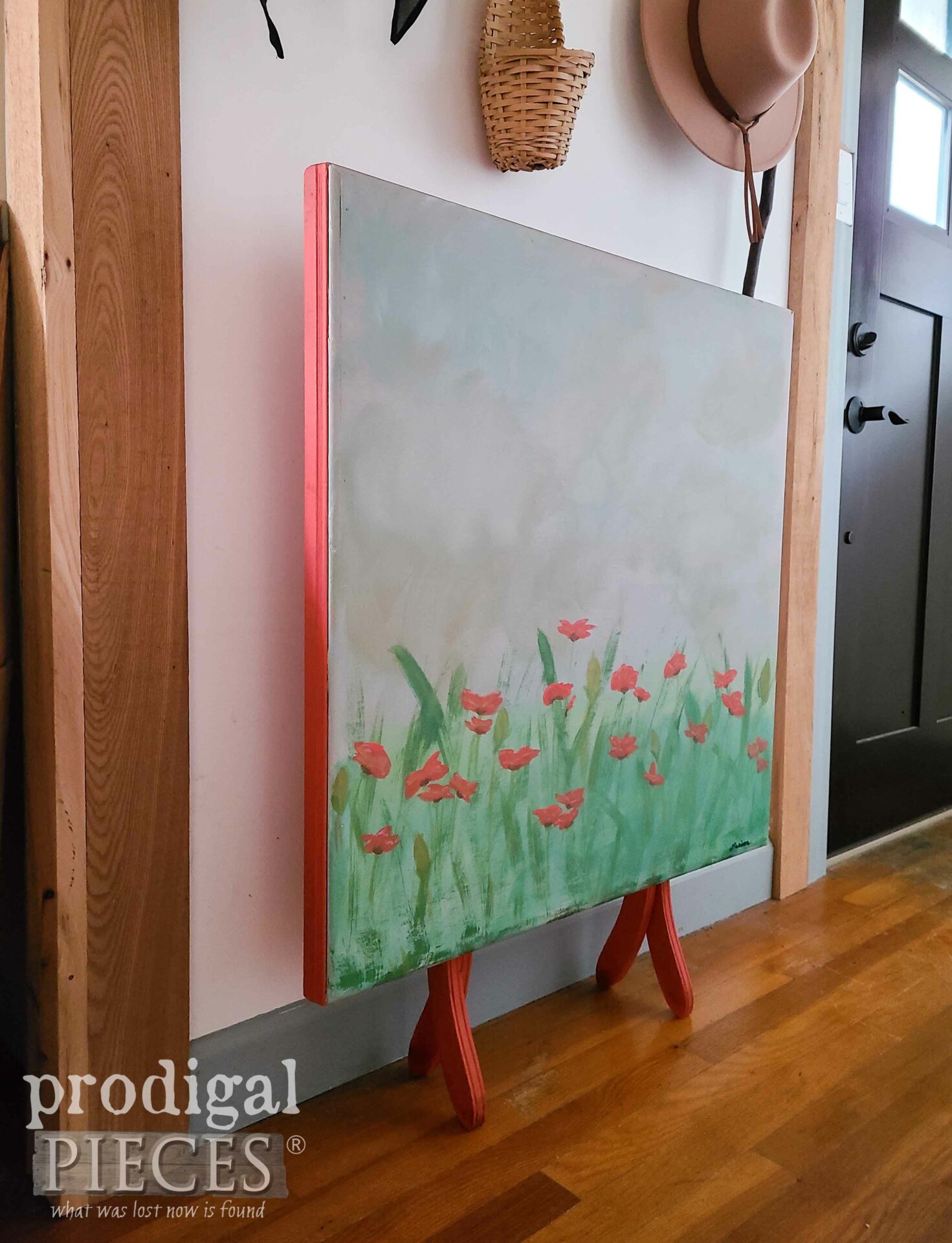Boho Style Poppy Painted Antique Tilt Top Table Makeover by Larissa of Prodigal Pieces | prodigalpieces.com #prodigalpieces #furniture #boho #handpainted