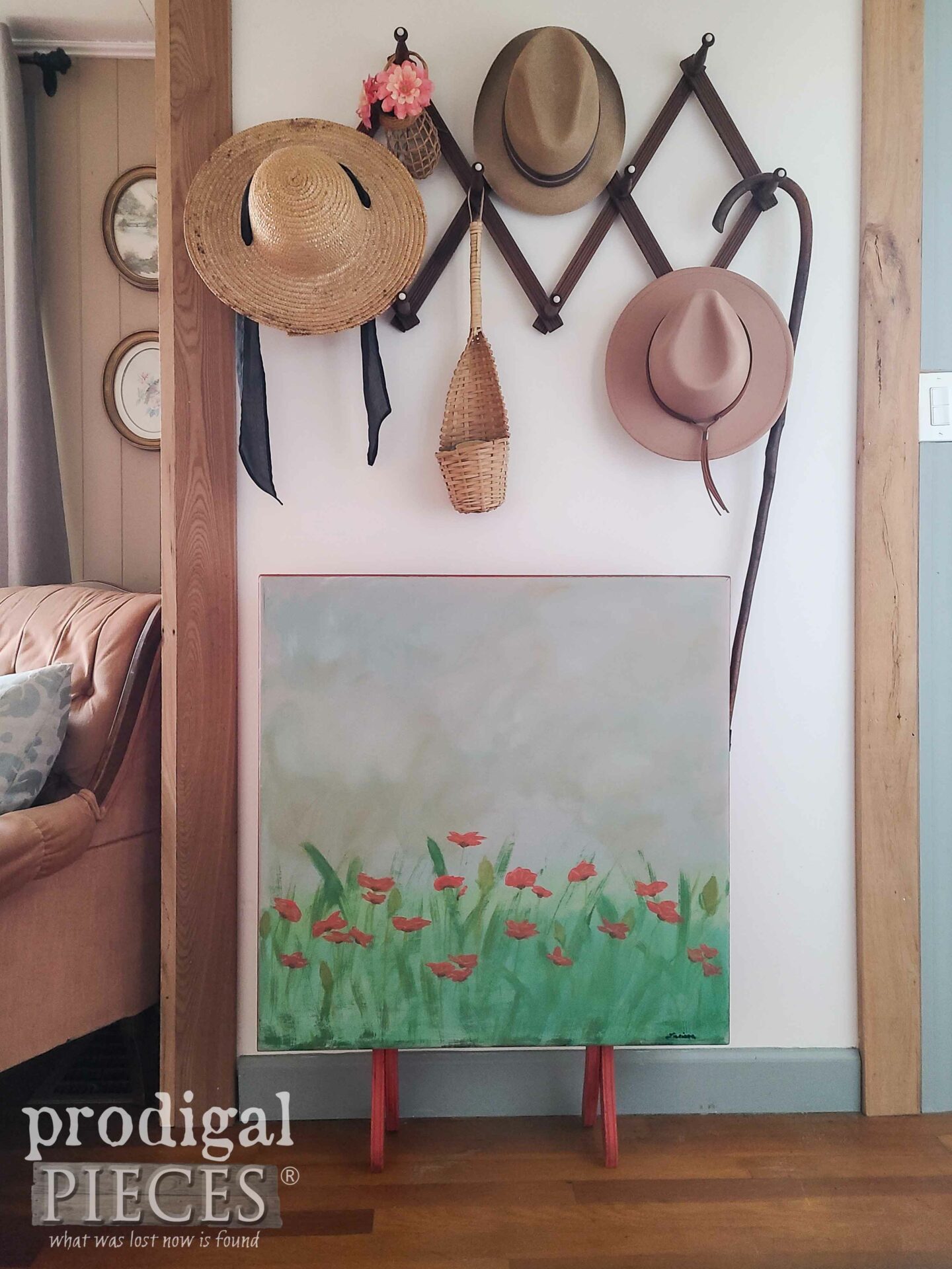 Handpainted Antique Tilt Top Table with Poppy Flower Painting by Larissa of Prodigal Pieces | prodigalpieces.com #prodigalpieces #diy #furniture #makeover
