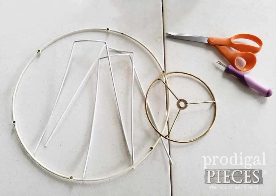 Upcycled Lampshade Cloche Frame Disassembled | prodigalpieces.com #prodigalpieces