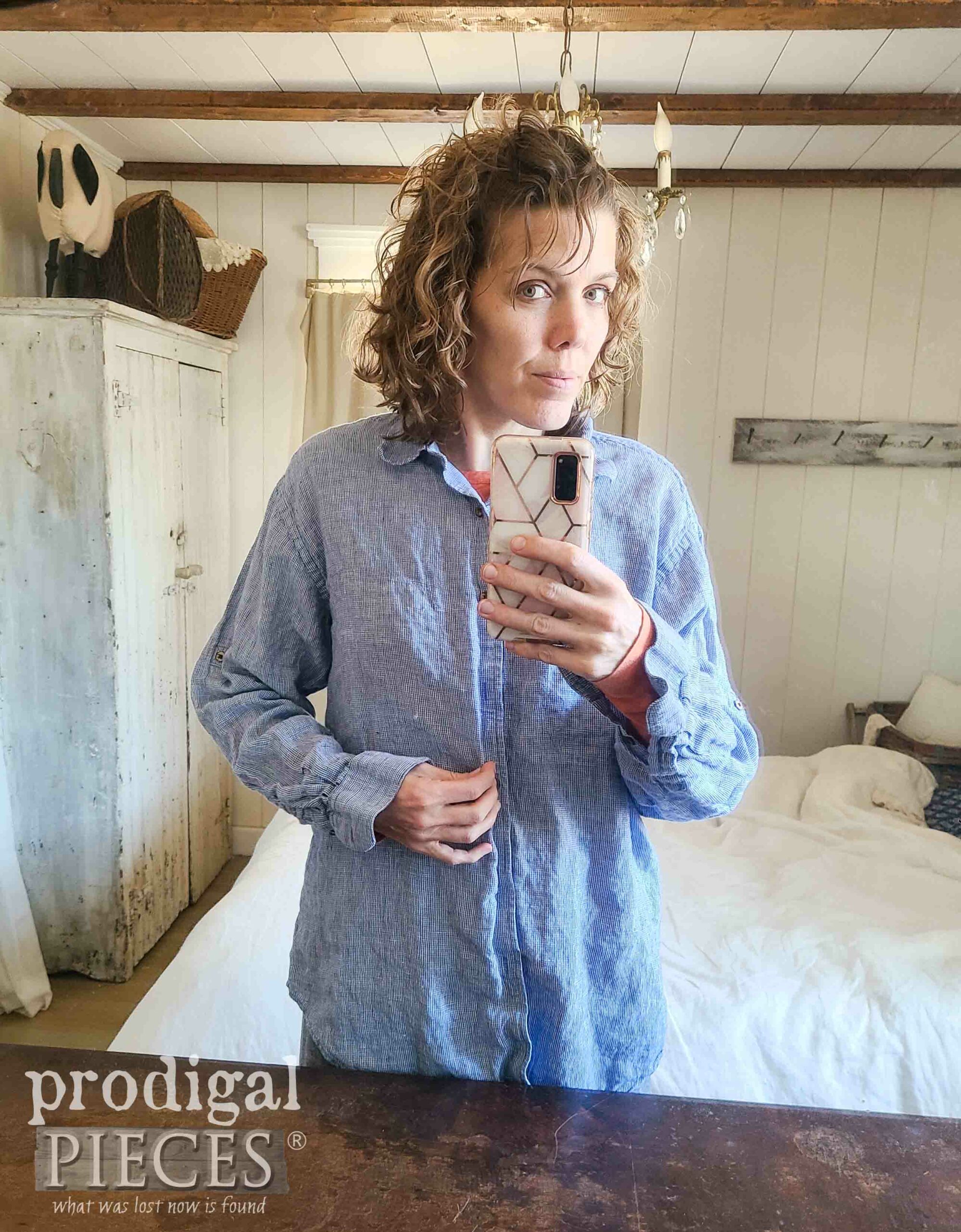Thrifted Linen Shirt without Pockets | prodigalpieces.com #prodigalpieces