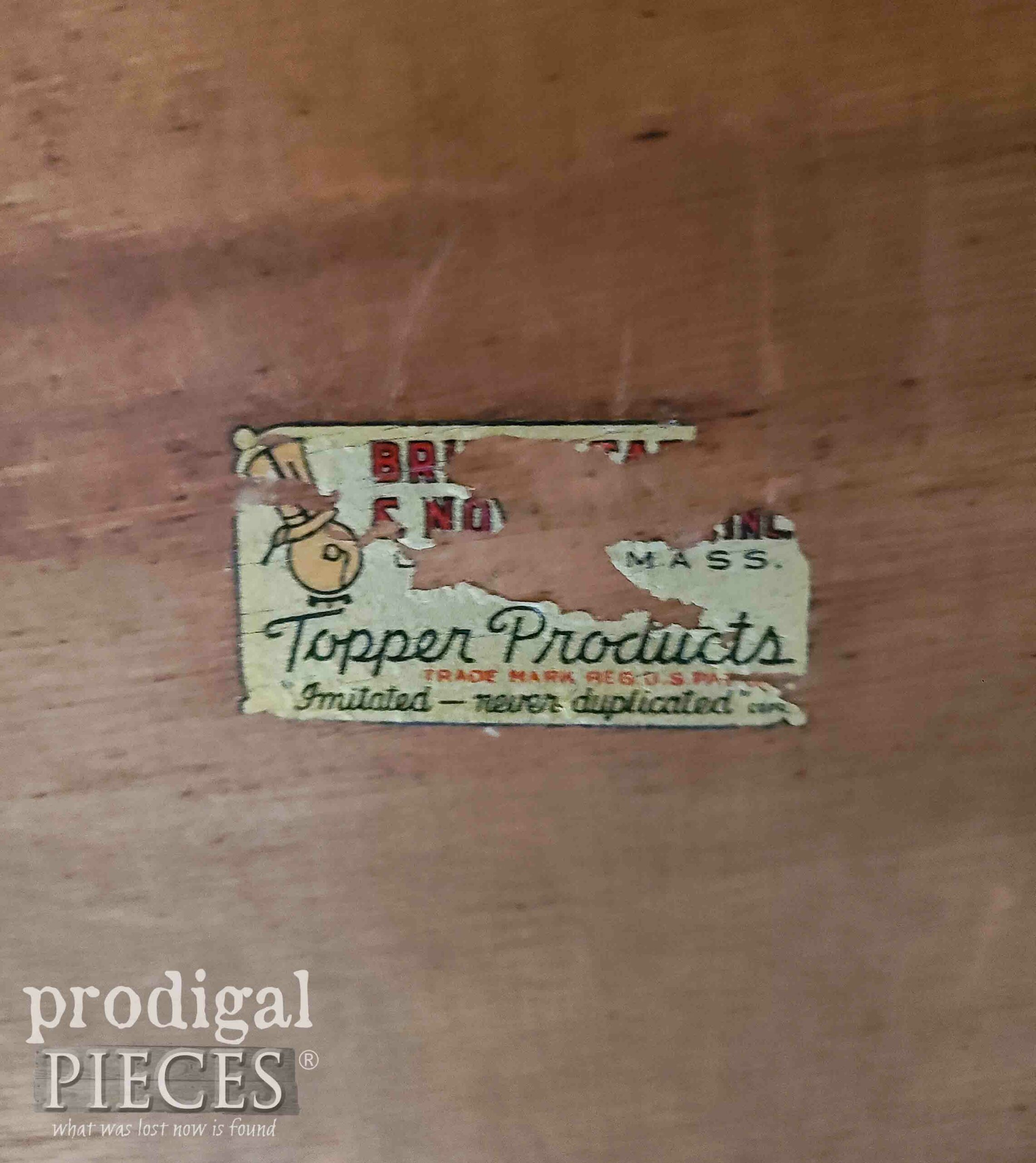 Original Antique Tilt Top Table Label | prodigalpieces.com #prodigalpieces