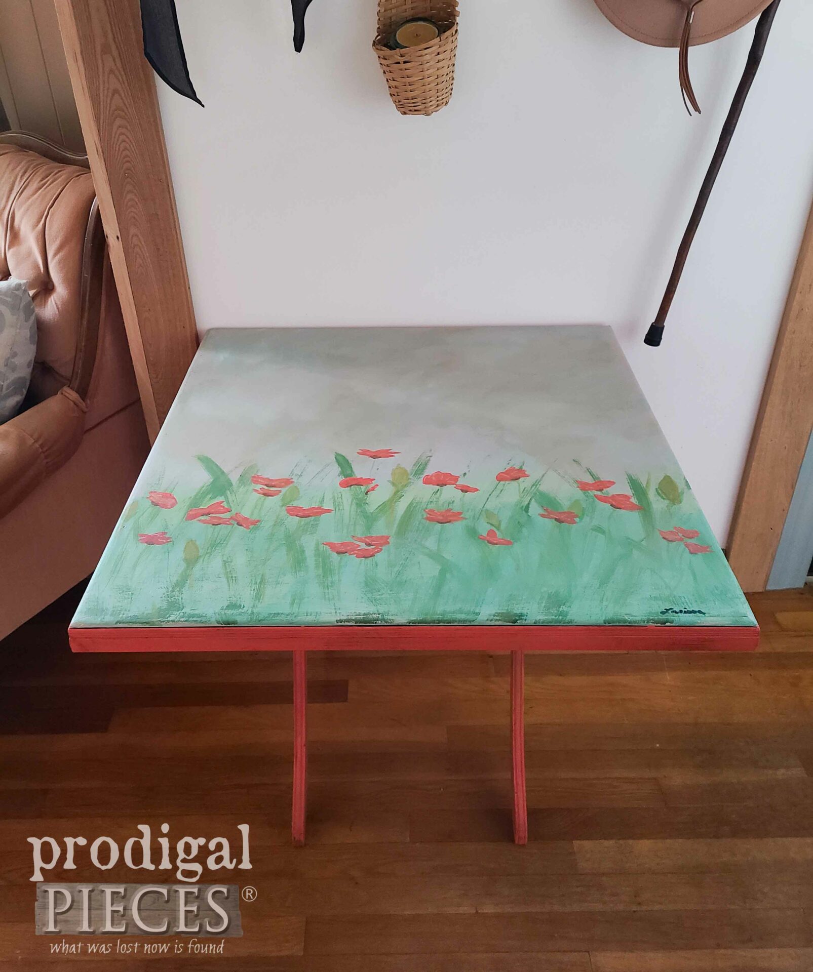 Painted Poppy Antique Tilt Top Table by Larissa of Prodigal Pieces | prodigalpieces.com #prodigalpieces #furniture #boho #homedecor