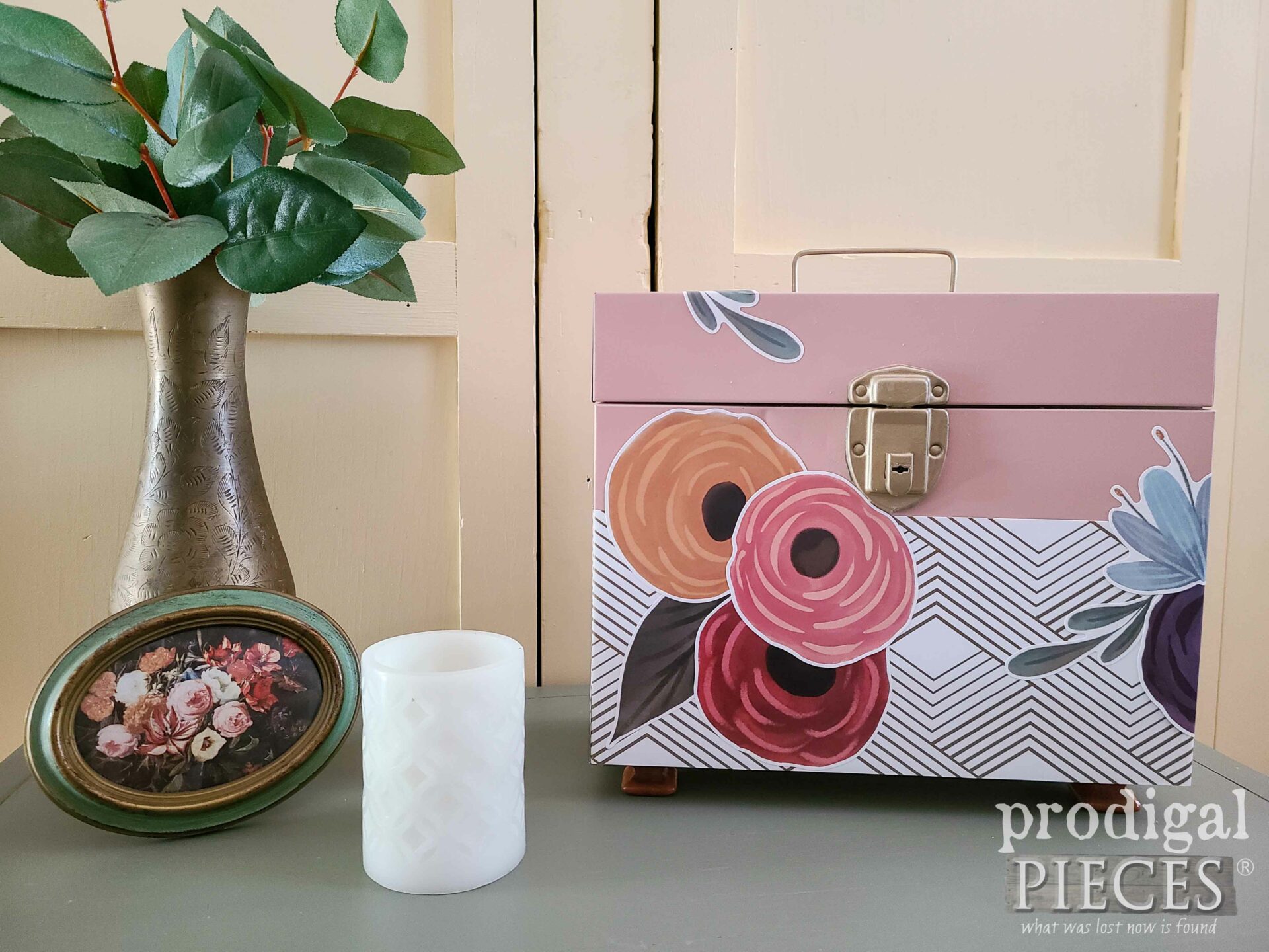 Pink Vintage File Box Makeover by Larissa of Prodigal Pieces | prodigalpieces.com #prodigalpieces #pink #vintage #homedecor