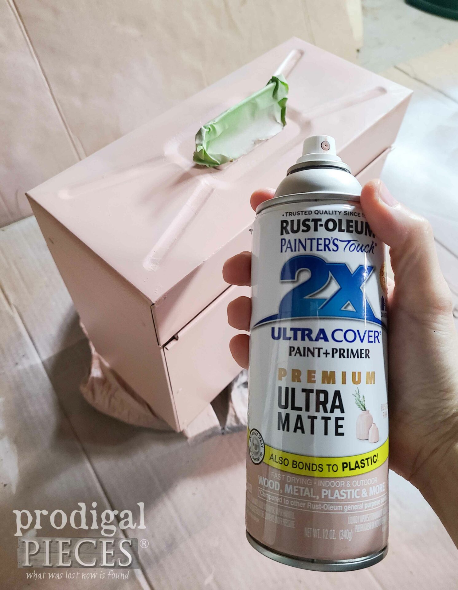 Rustic Pink Matte Spray Paint for Metal Filing Box Makeover | prodigalpieces.com #prodigalpieces