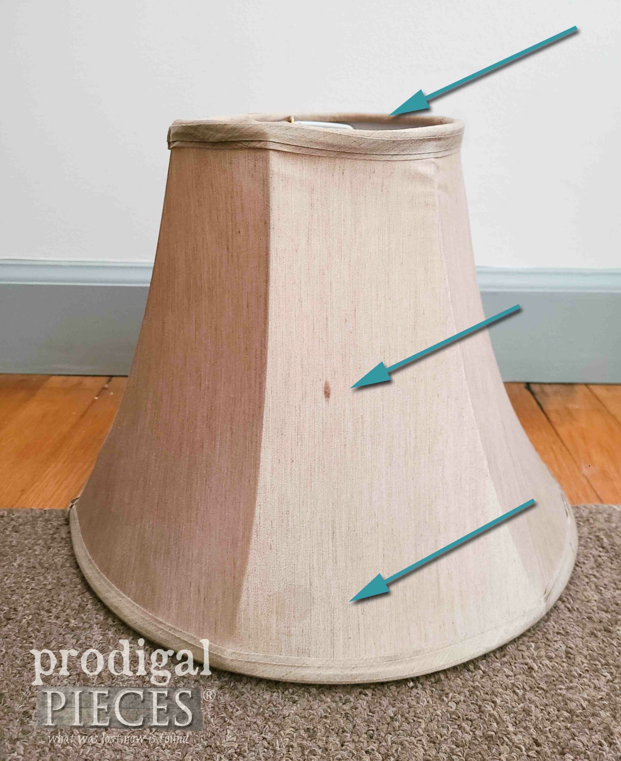 Thrifted Lampshade Before Upcycled | prodigalpieces.com #prodigalpieces