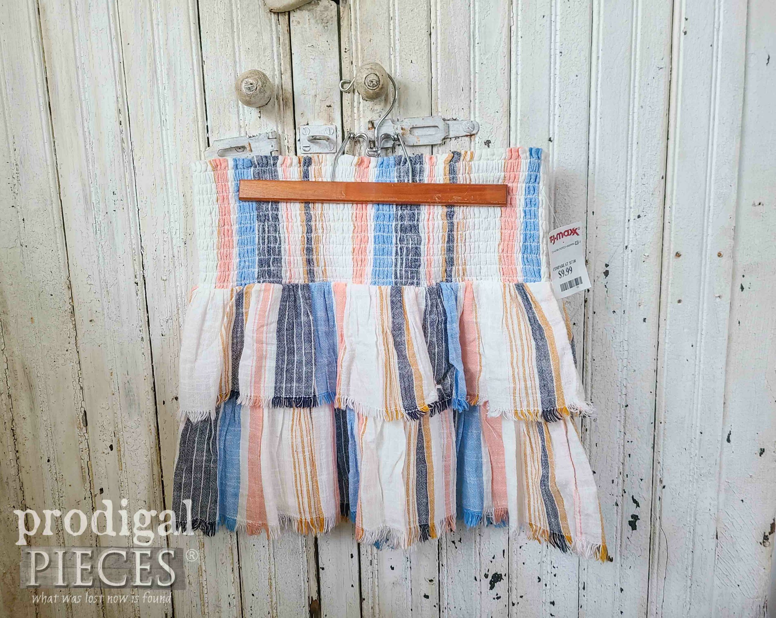 Thrifted Skirt Before Refashion into DIY Boho Bag | prodigalpieces.com #prodigalpieces