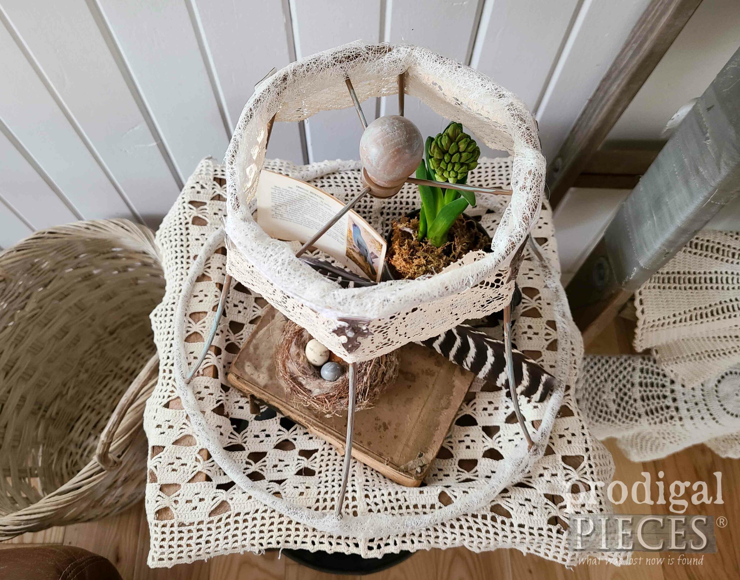 Top View of DIY Lampshade Cloche by Larissa of Prodigal Pieces | prodigalpieces.com #prodigalpieces #upcycled #diy #trashure