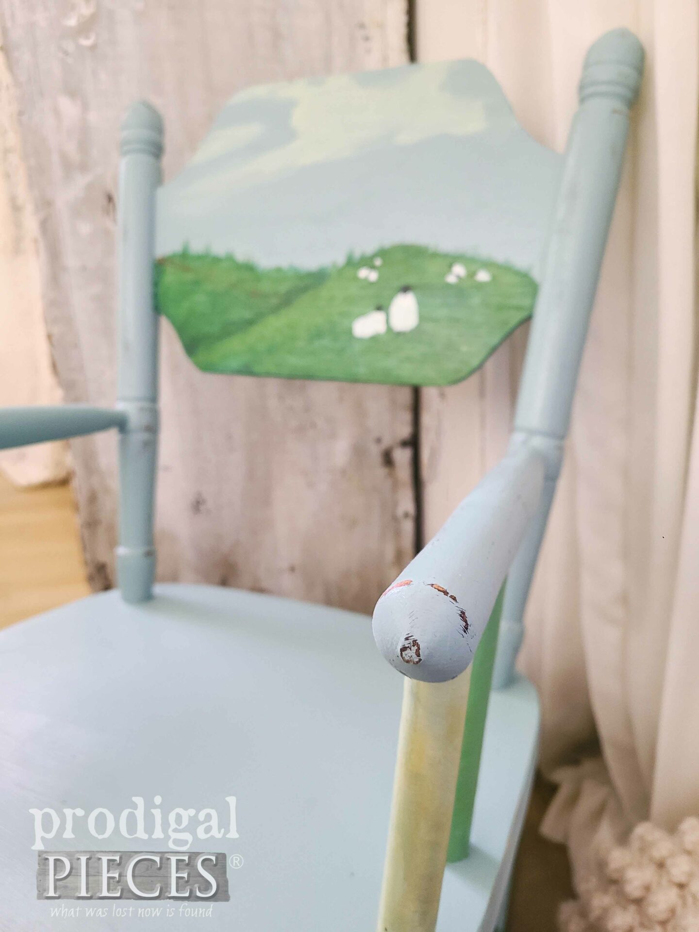 Closeup of Rocking Chair Arm by Larissa of Prodigal Pieces | prodigalpieces.com #prodigalpieces #farmhouse #furniture