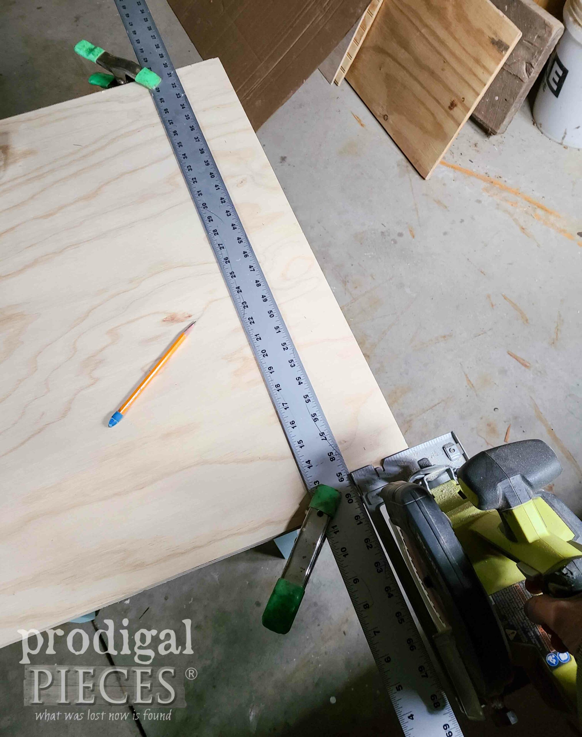 Cutting New Tabletop for Vintage Sewing Table | prodigalpieces.com #prodigalpieces