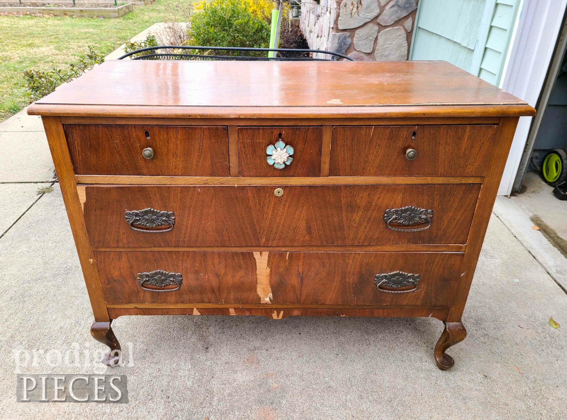 Damaged Antique Dresser Before Restyle | prodigalpieces.com #prodigalpieces