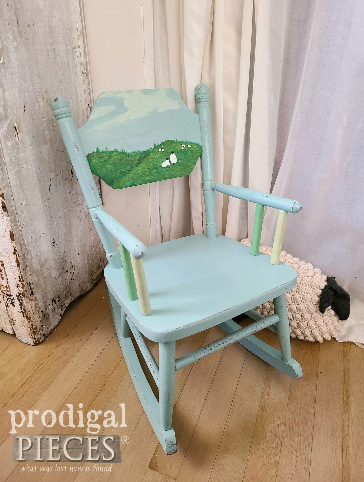 Hand-Painted Rocking Chair by Larissa of Prodigal Pieces | prodigalpieces.com #prodigalpieces #furniture #kids #thrifted
