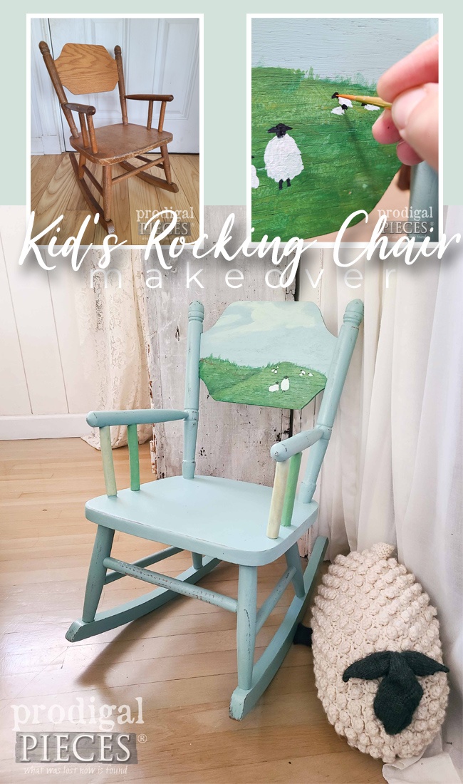 This vintage mini rocking chair is adorably restored by Larissa of Prodigal Pieces | prodigalpieces.com #prodigalpieces #kids #furniture #diy
