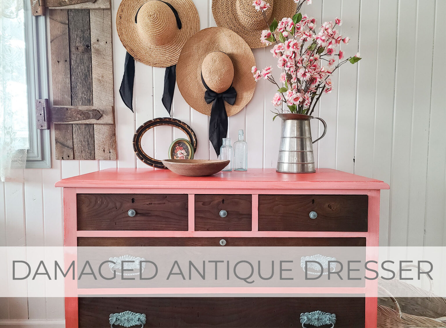 Showcase of Damaged Antique Dresser Revival by Larissa of Prodigal Pieces | prodigalpieces.com #prodigalpieces