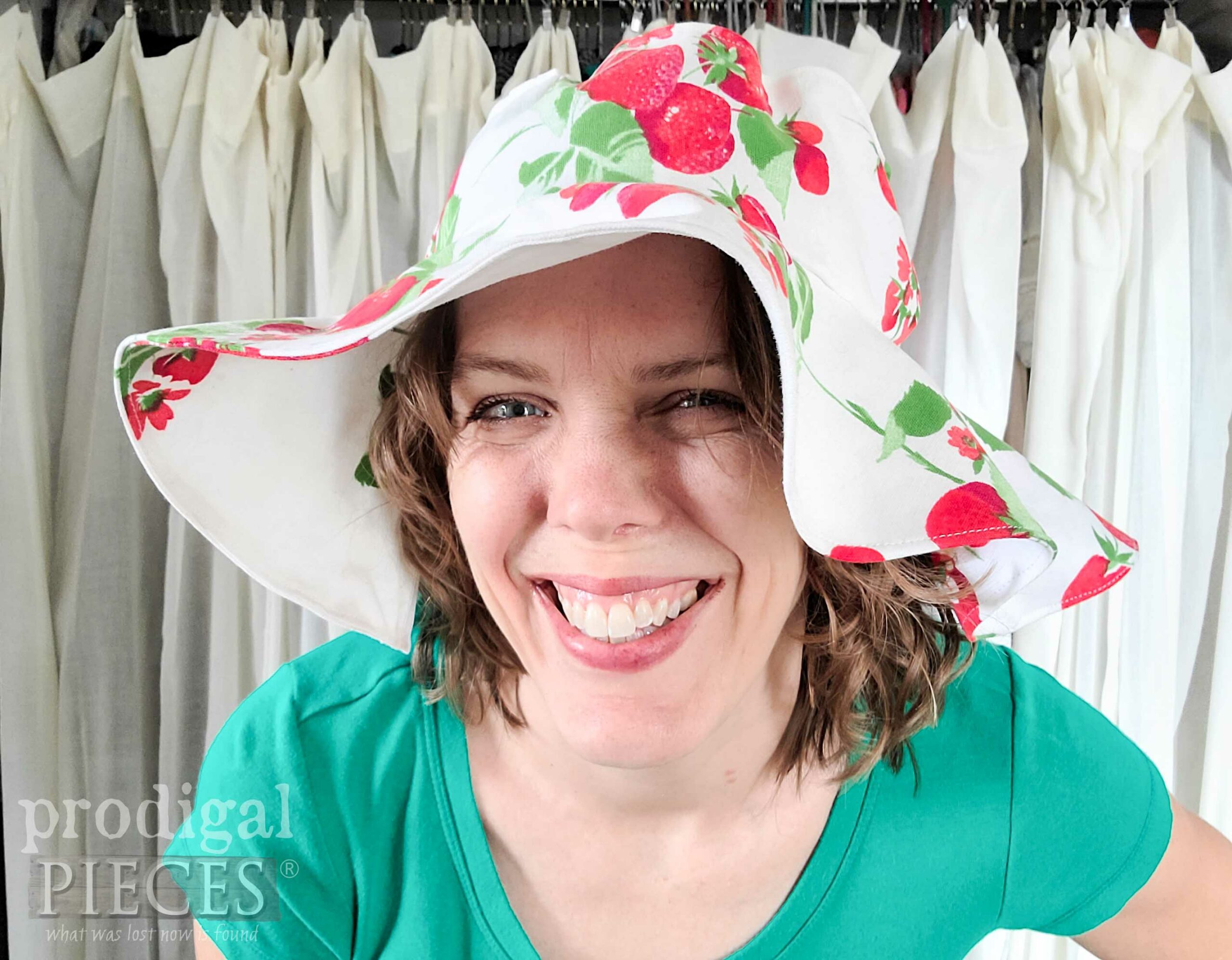 Silly Larissa of Prodigal Pieces in DIY Sun Hat by Larissa of Prodigal Pieces | prodigalpieces.com #prodigalpieces #sewing #diy #fashion
