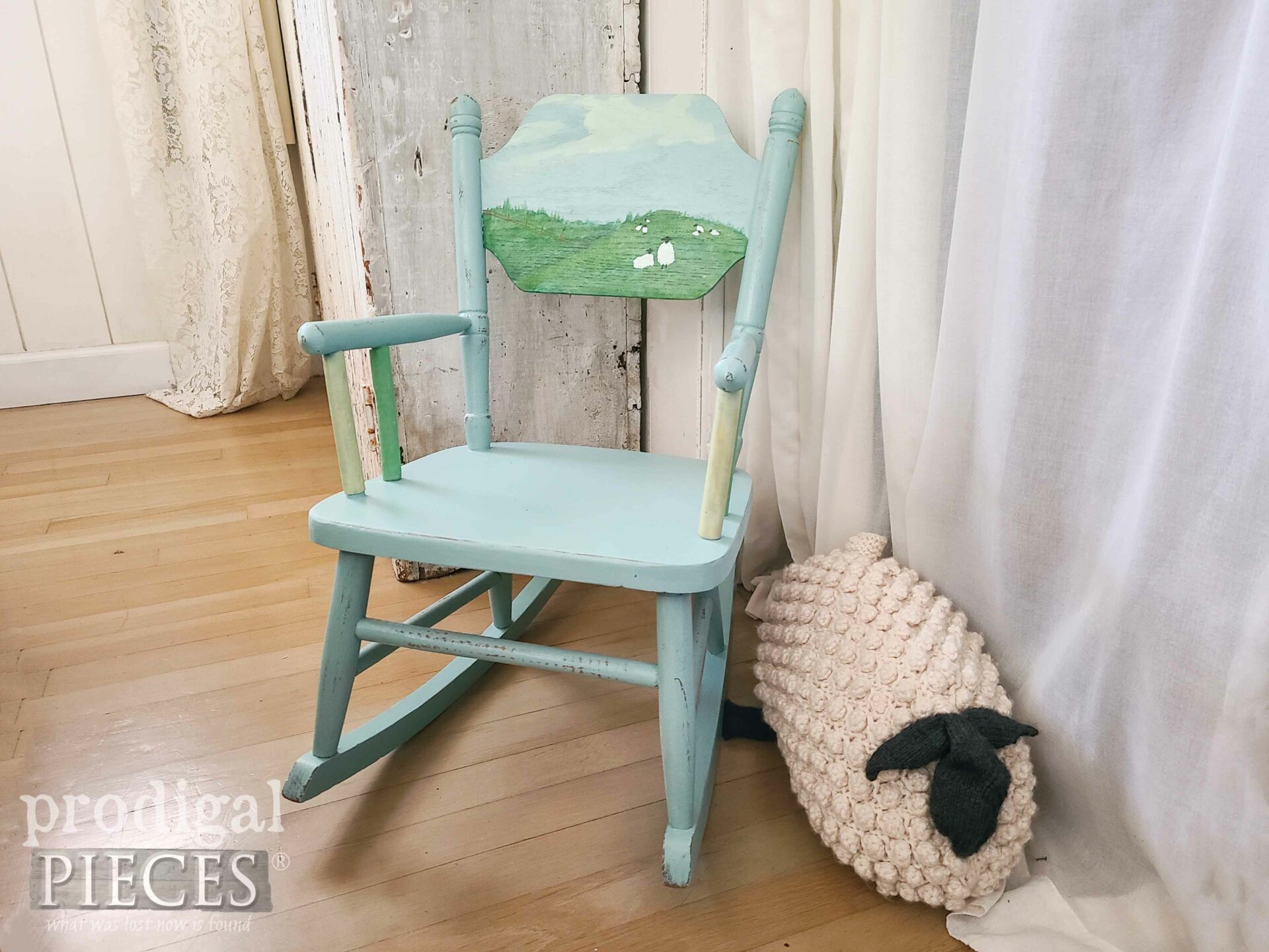 Vintage Mini Rocking Chair in Farmhouse Style by Larissa of Prodigal Pieces | prodigalpieces.com #prodigalpieces #furniture #vintage #farmhouse