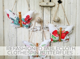 Showcase of Refashioned Tablecloth Clothespin Butterflies by Larissa of Prodigal Pieces | prodigalpieces.com #prodigalpieces