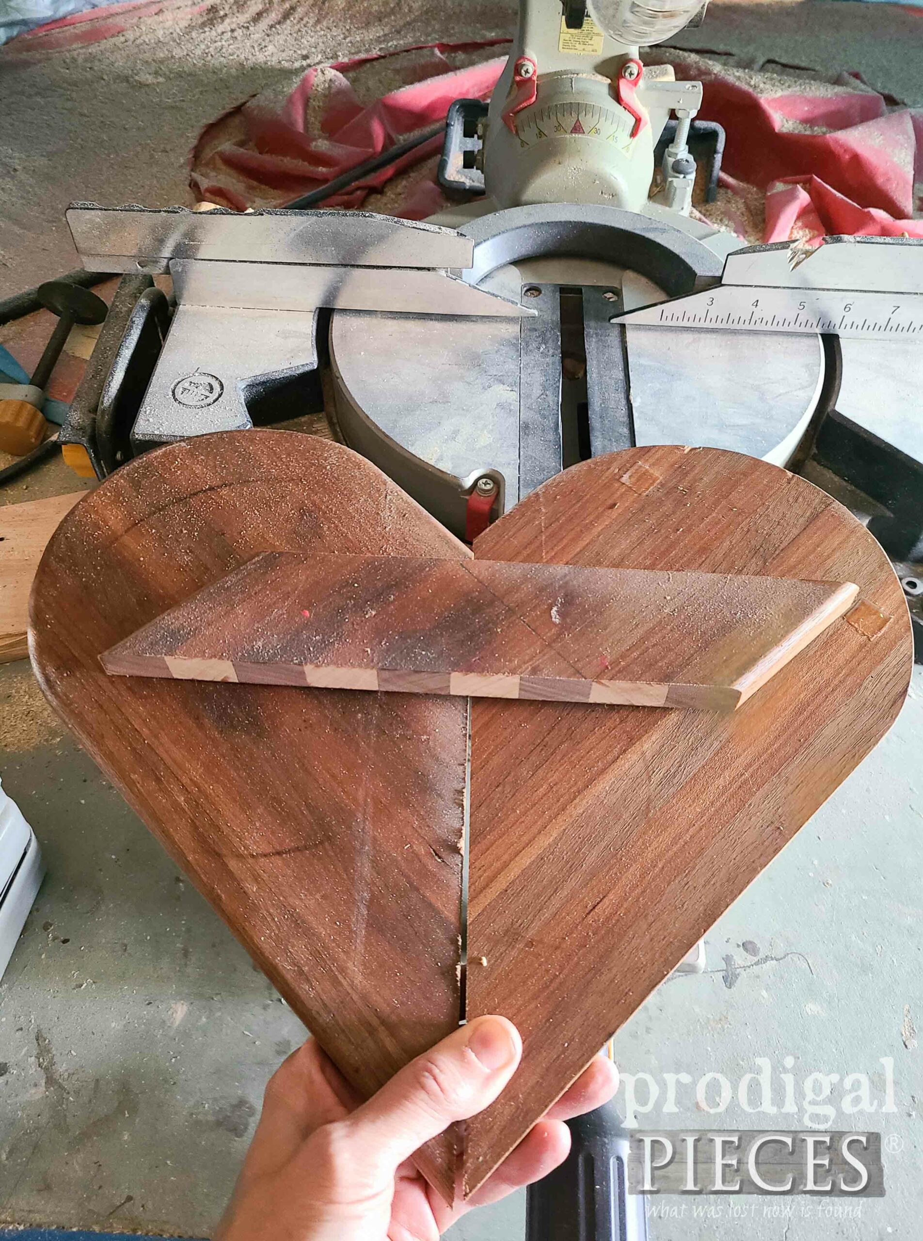 Dry Fit of Wooden Heart from Upcycled Trivet | prodigalpieces.com #prodigalpieces