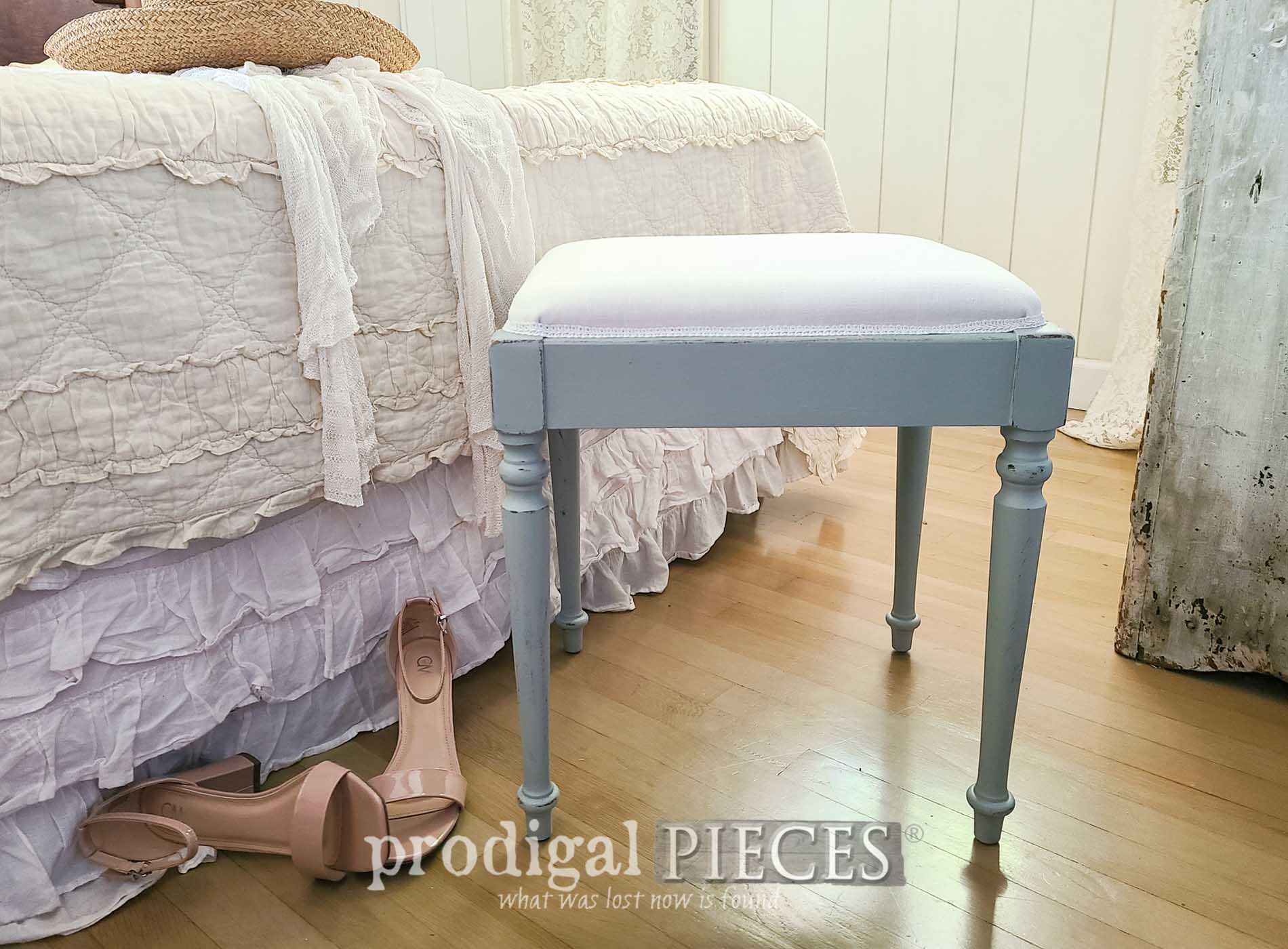 Featured Antique Vanity Seat Makeover by Larissa of Prodigal Pieces | prodigalpieces.com #prodigalpieces #furniture #makeover