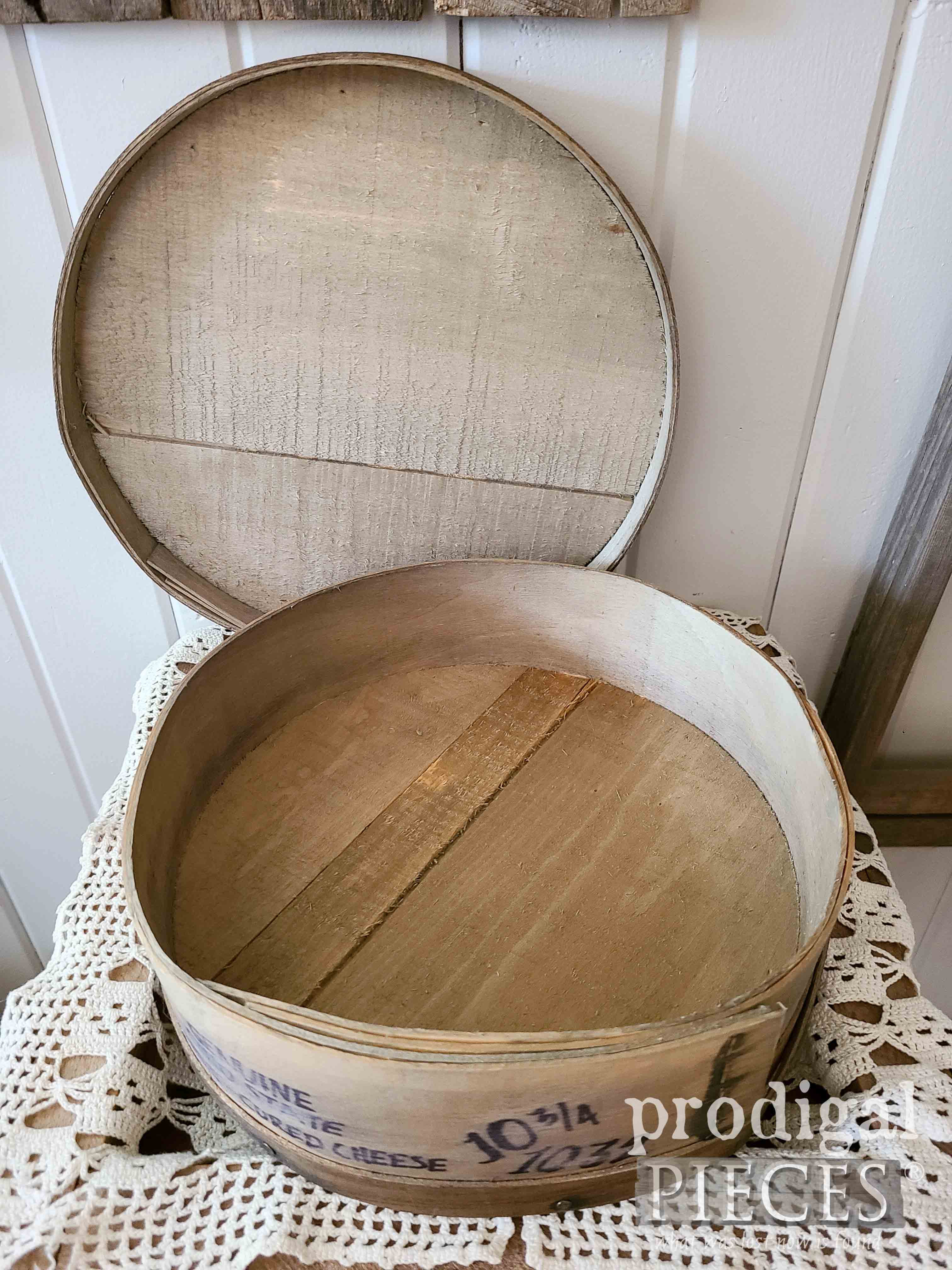 Rustic Stained Antique Cheese Box by Larissa of Prodigal Pieces | prodigalpieces.com #prodigalpieces #antique #diy #farmhouse