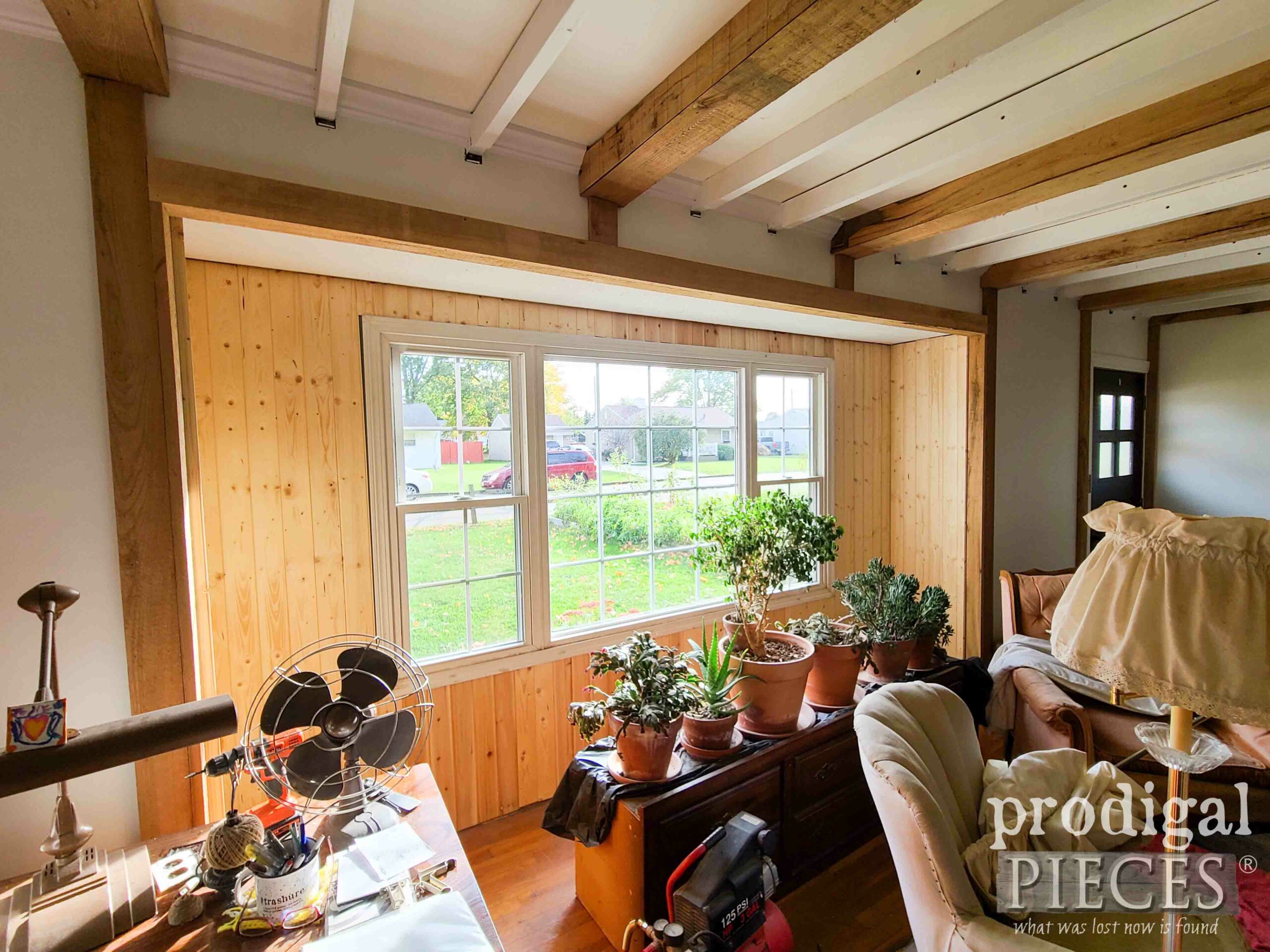 Finishing Window Walls in Living Room Remodel | prodigalpieces.com #prodigalpieces