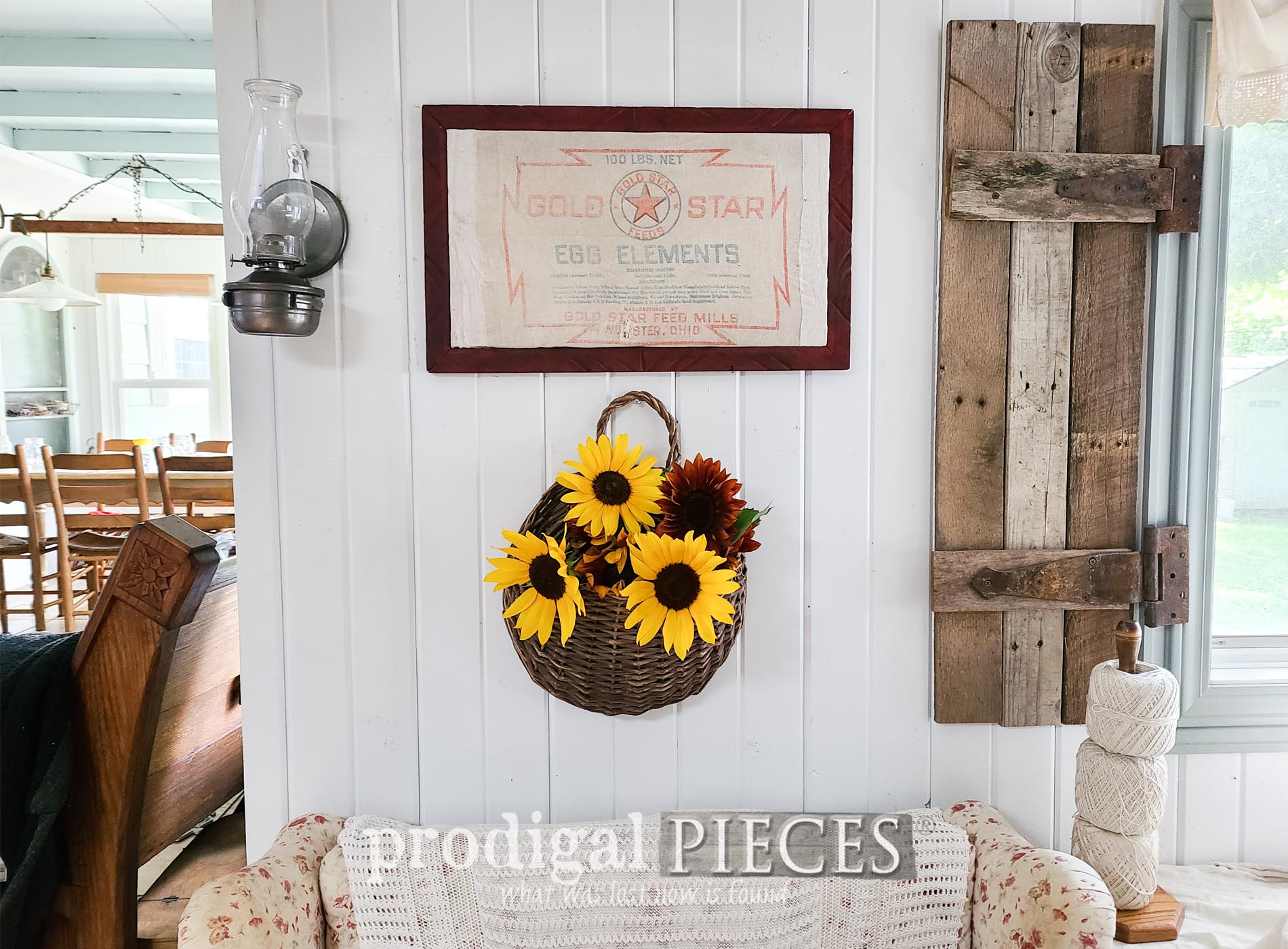 Featured Thrifted Frame Feed Sack Art for Farmhouse Decor by Larissa of Prodigal Pieces | prodigalpieces.com #prodigalpieces