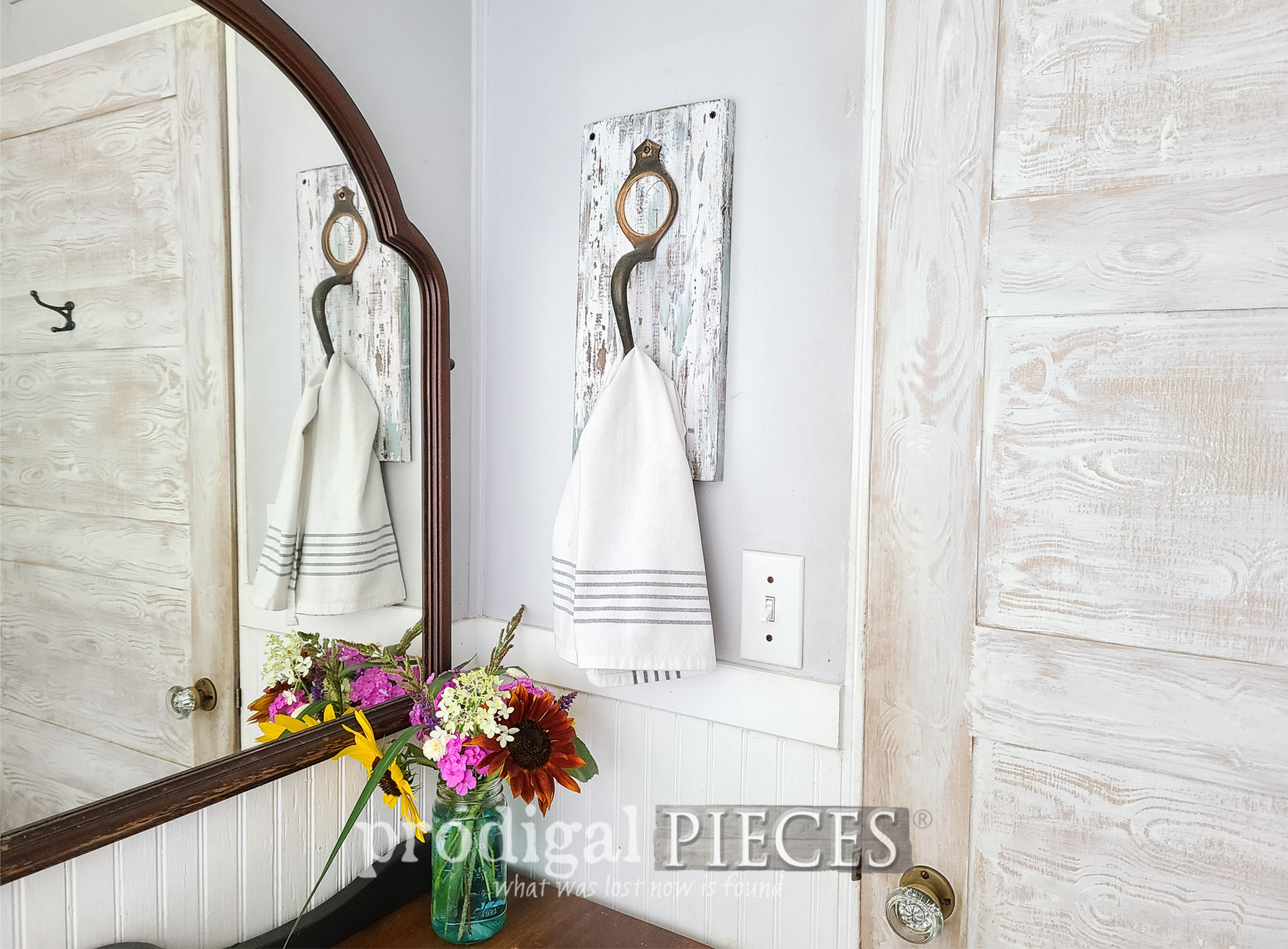 Featured Upcycled Door Handle Towel Holder by Larissa of Prodigal Pieces | prodigalpieces.com #prodigalpieces