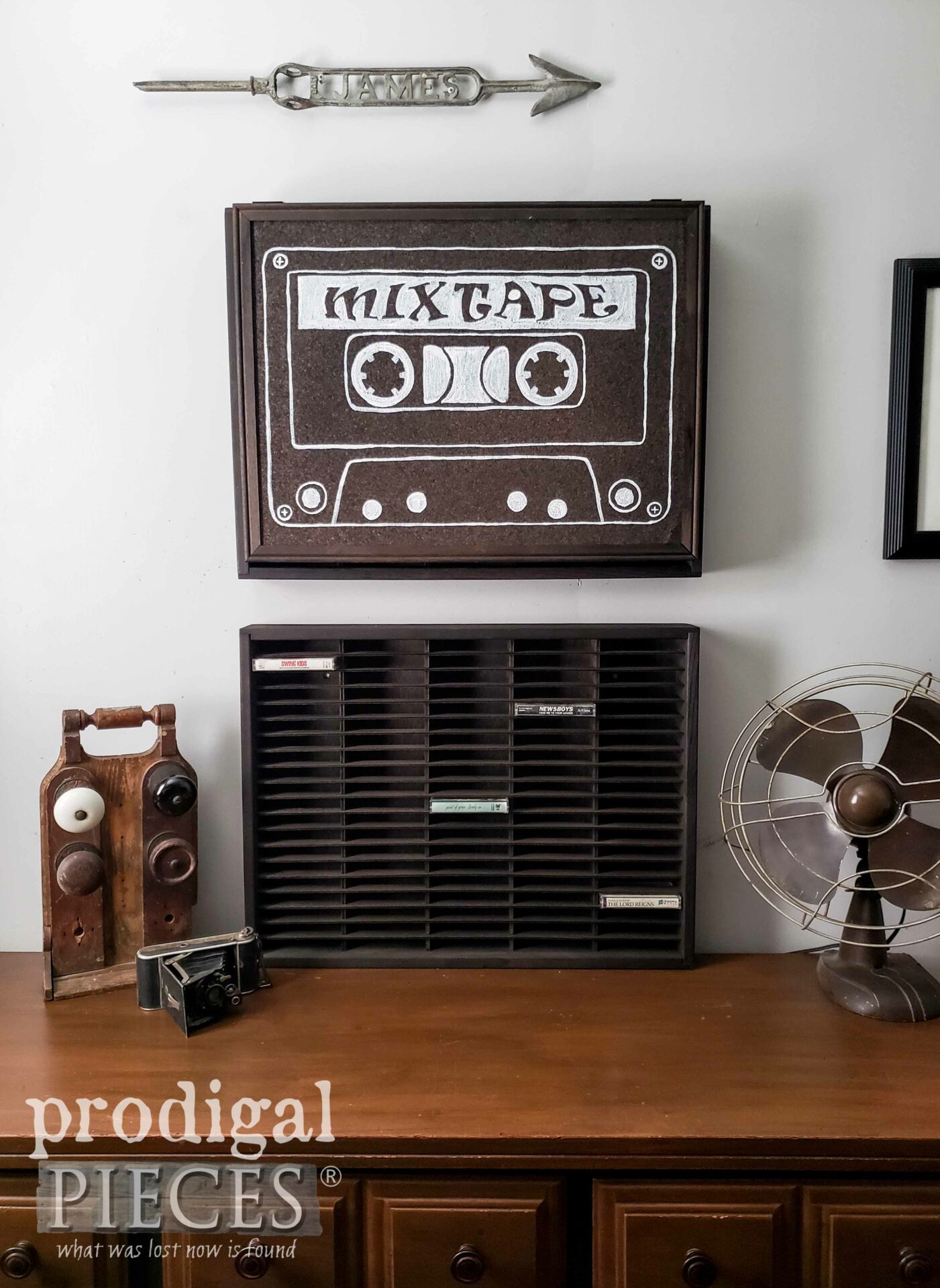 Industrial Style Mix Tape Cassette Tape Storage | prodigalpieces.com #prodigalpieces #vintage