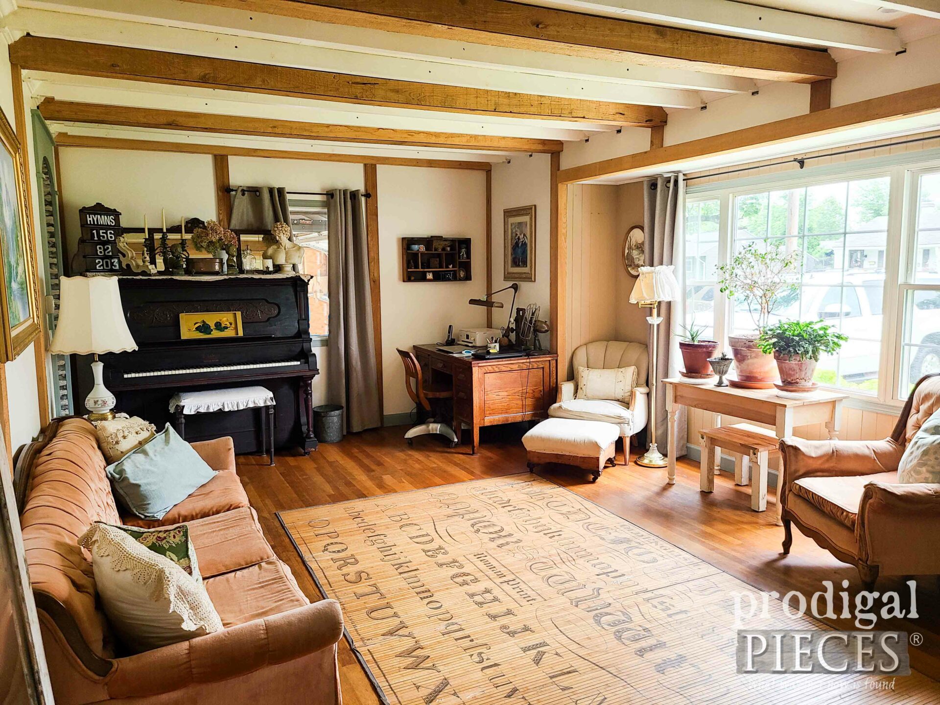 Upright Grand Piano in Living Room | prodigalpieces.com #prodigalpieces