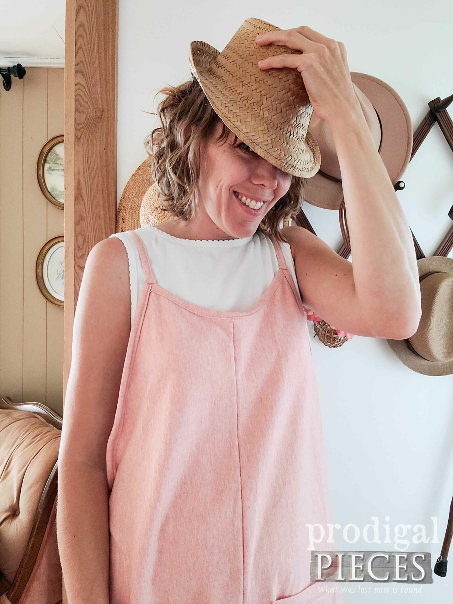 Straw Hat Summer Boho Romper by Larissa of Prodigal Pieces | prodigalpieces.com #prodigalpieces #summer #outfit