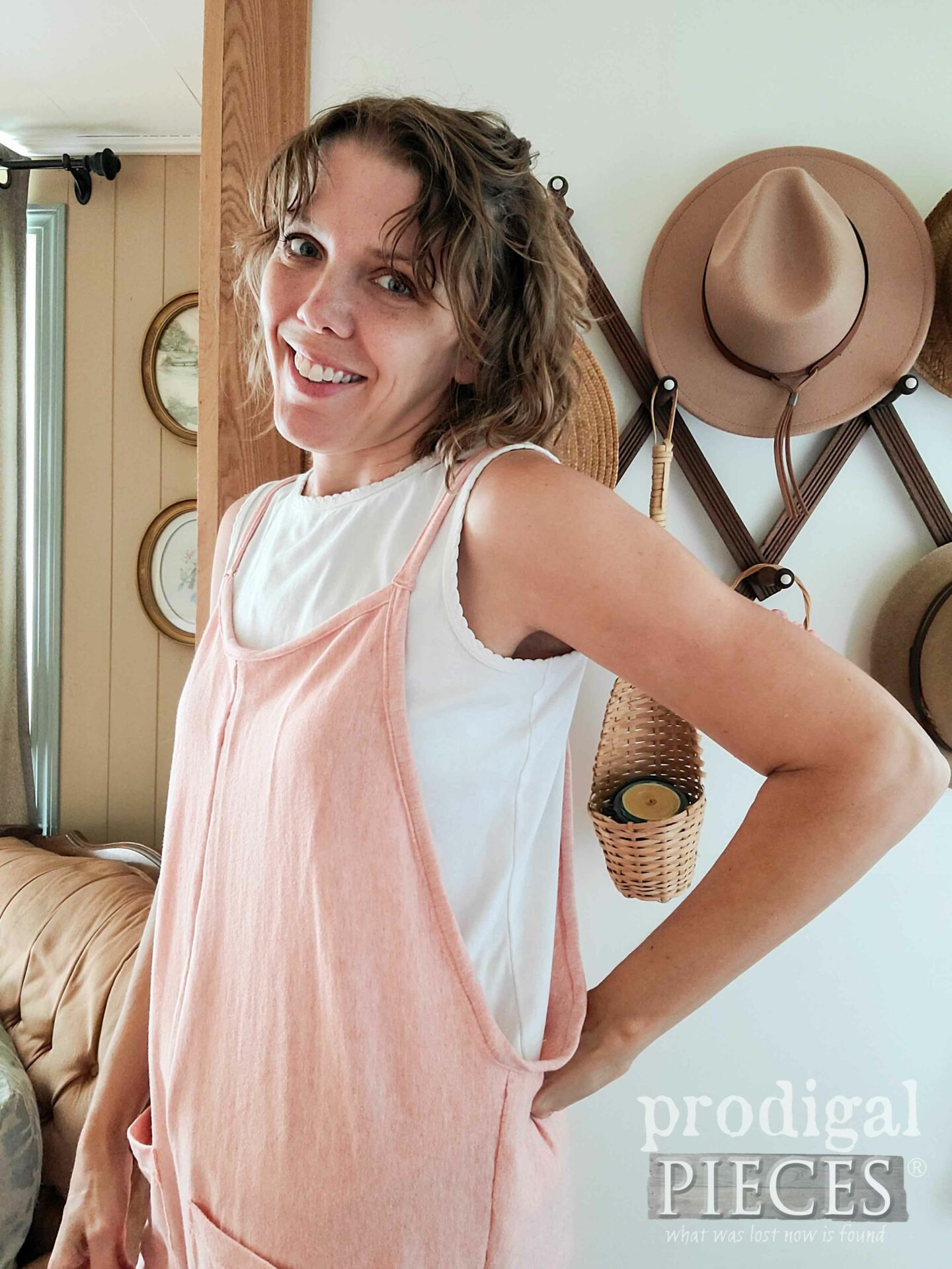 Super Comfy Jersey Knit Romper from Refashioned Bedsheet by Larissa of Prodigal Pieces | prodigalpieces.com #prodigalpieces #comfy #refashion