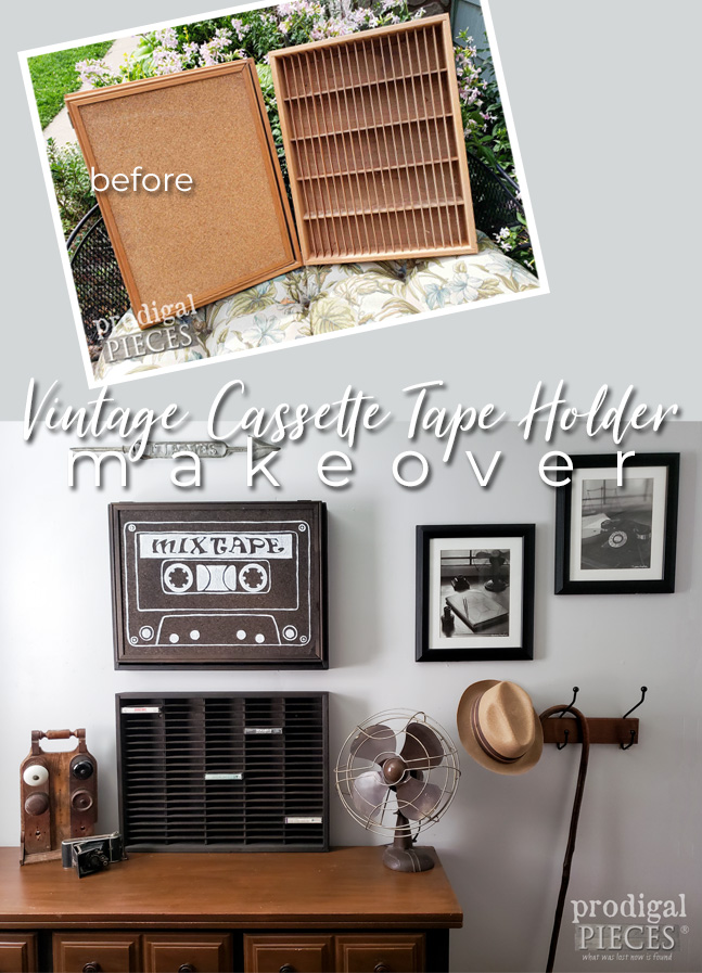 Vintage Cassette Tape Holder Makeover by Larissa of Prodigal Pieces | prodigalpieces.com #prodigalpieces #diy #vintage #thrifted