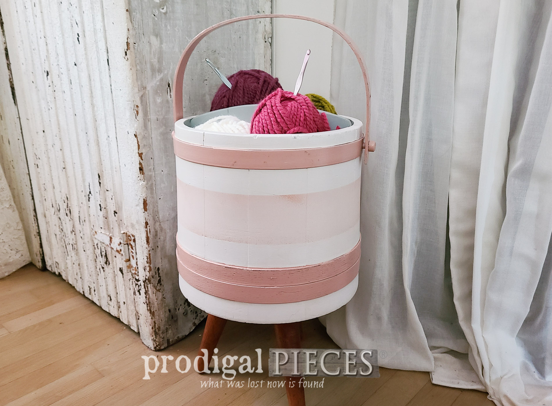 Featured Vintage Sewing Bucket Makeover by Larissa of Prodigal Pieces | prodigalpieces.com #prodigalpieces