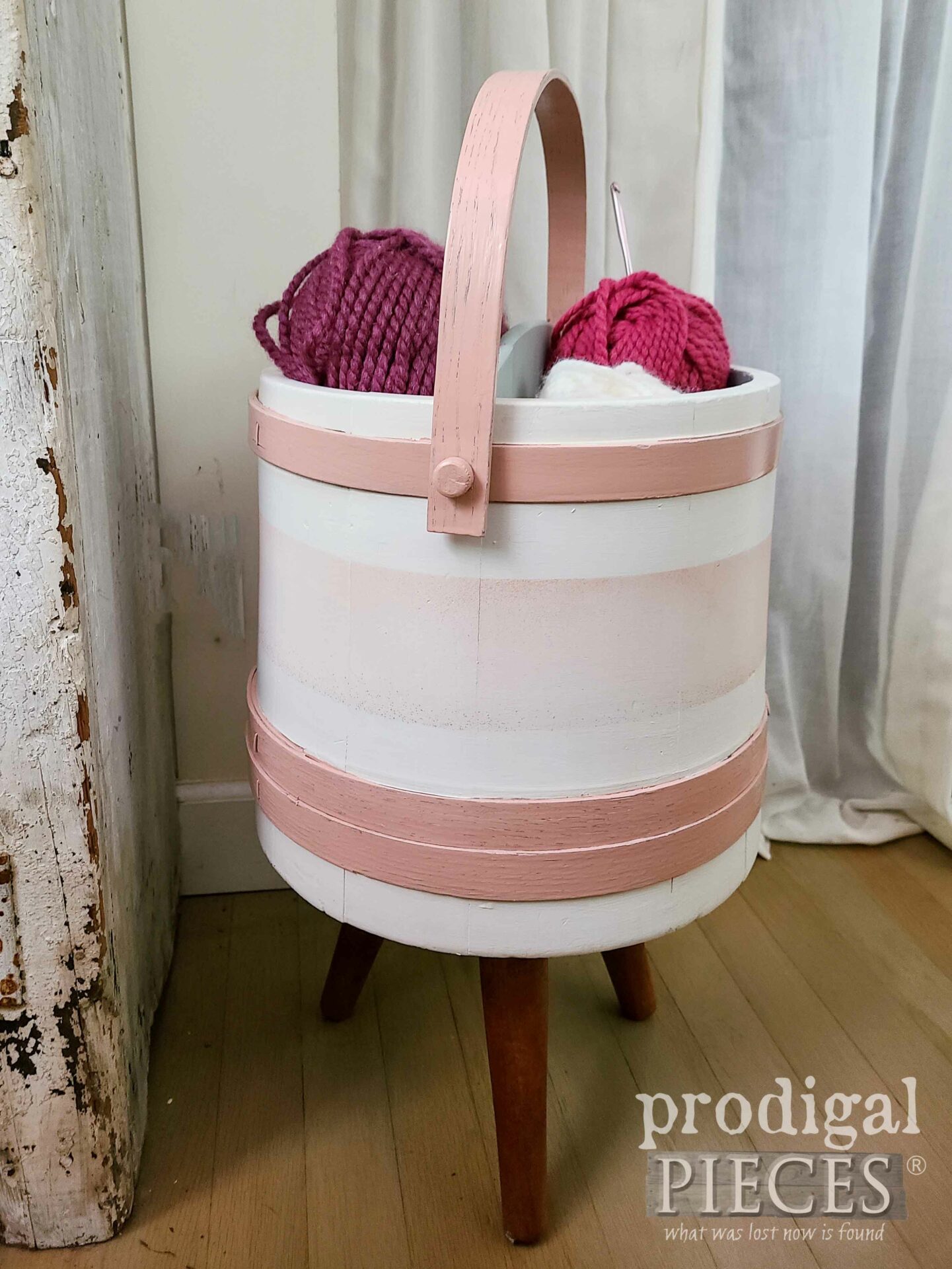 Mid=Century Modern Sewing Bucket Makeover by Larissa of Prodigal Pieces | prodigalpieces.com #prodigalpieces