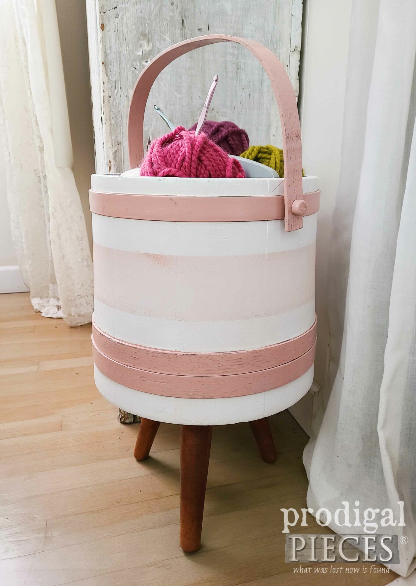 Right Side Vintage Sewing Bucket Makeover by Larissa of Prodigal Pieces | prodigalpieces.com #prodigalpieces