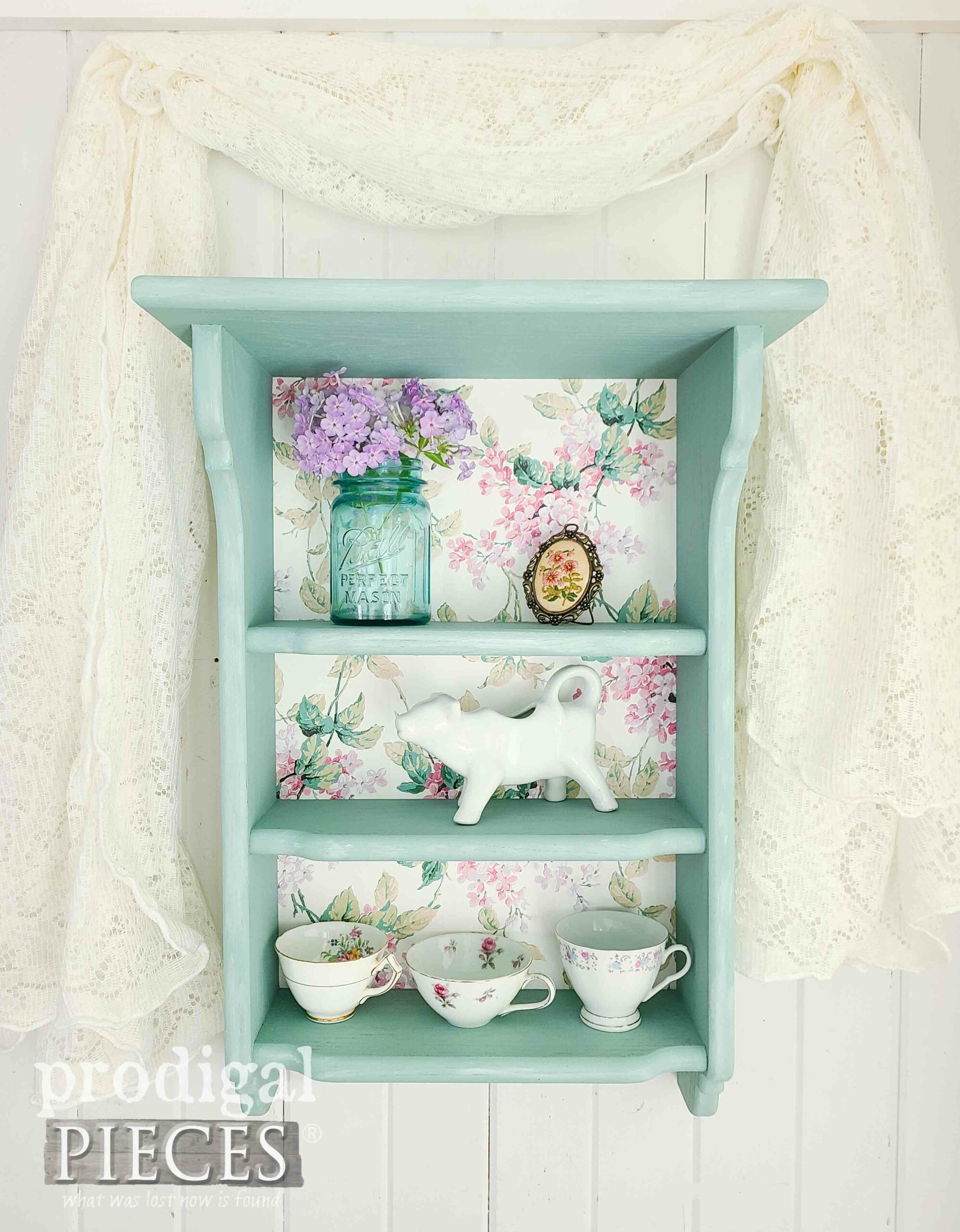 Thrifted Heart Cutout Shelf Makeover with Milk Paint by Larissa of Prodigal Pieces | prodigalpieces.com #prodigalpieces
