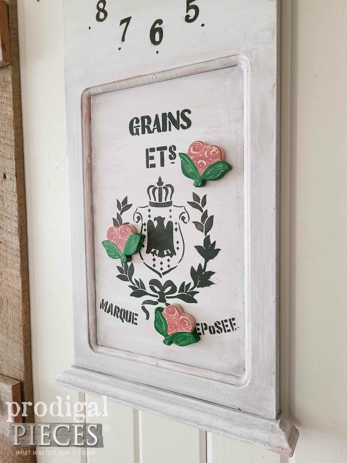 Grain Sack Magnetic Board | Thrifted Clock Makeover by Larissa of Prodigal Pieces | prodigalpieces.com #prodigalpieces