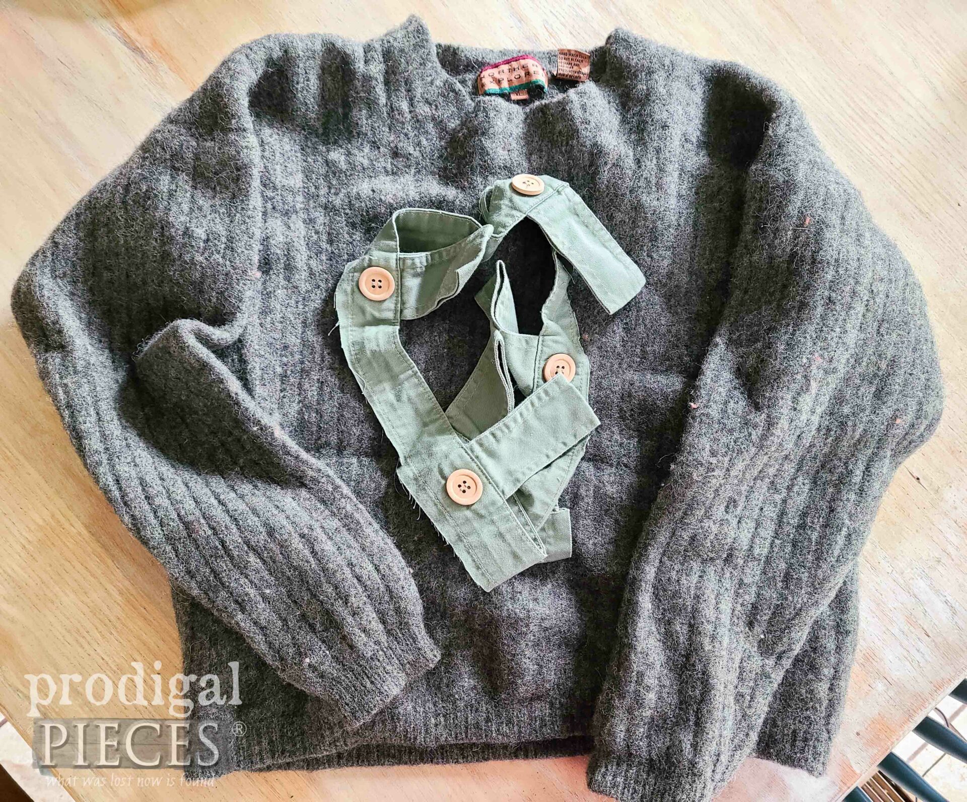 Thrifted Wool Sweater Before Refashion by Larissa of Prodigal Pieces | prodigalpieces.com #prodigalpieces