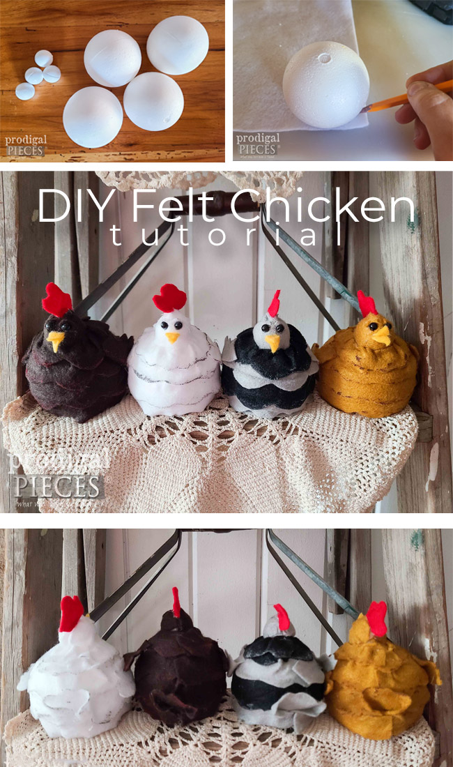 Create your own barnyard flock with this DIY felt chicken tutorial by Larissa of Prodigal Pieces | prodigalpieces.com #prodigalpieces