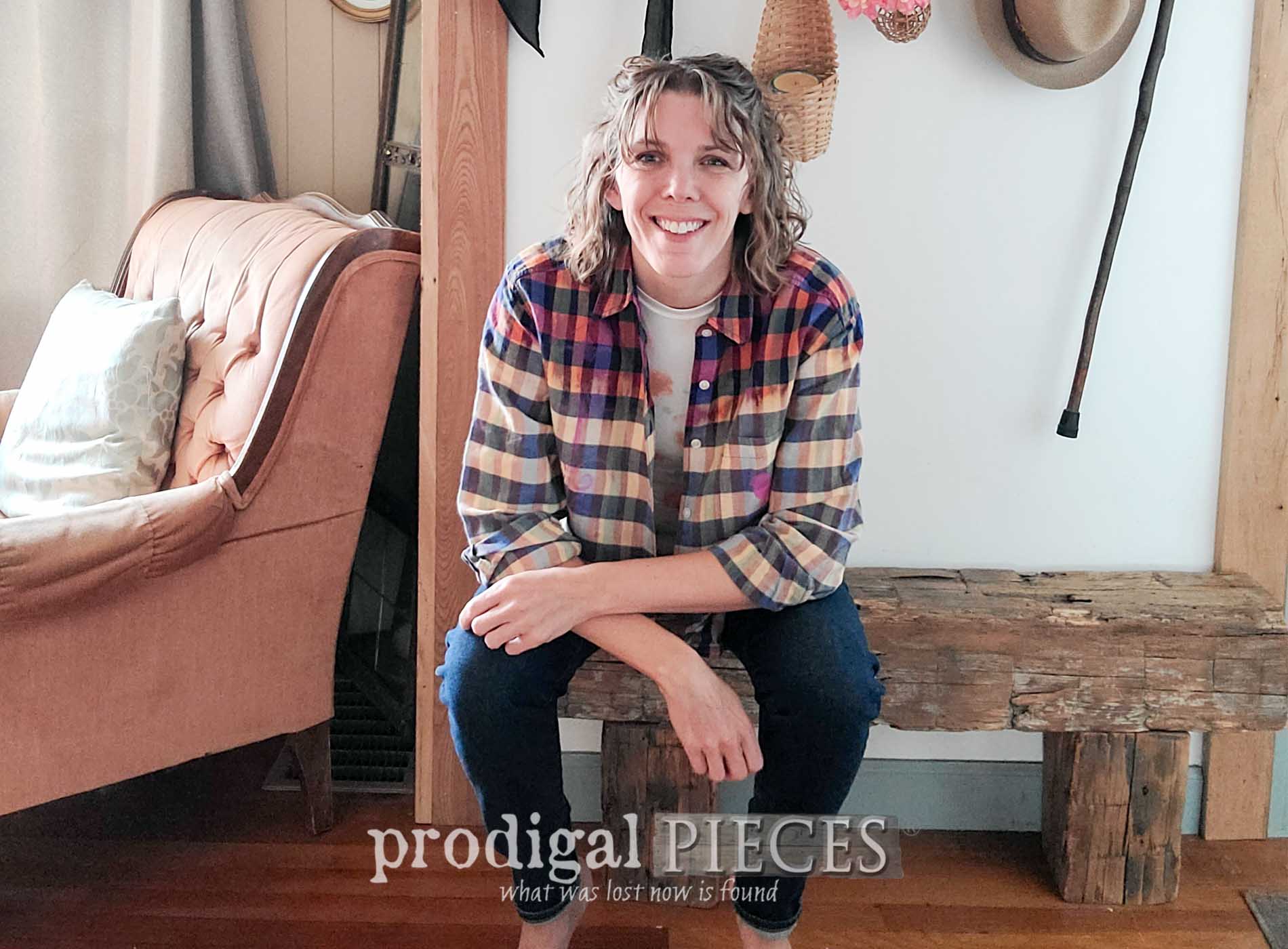 Take that old, damaged, or thrifted shirt and make it your own with super-easy and fun bleached shirt tutorial by Larissa of Prodigal Pieces | prodigalpieces.com #prodigalpieces