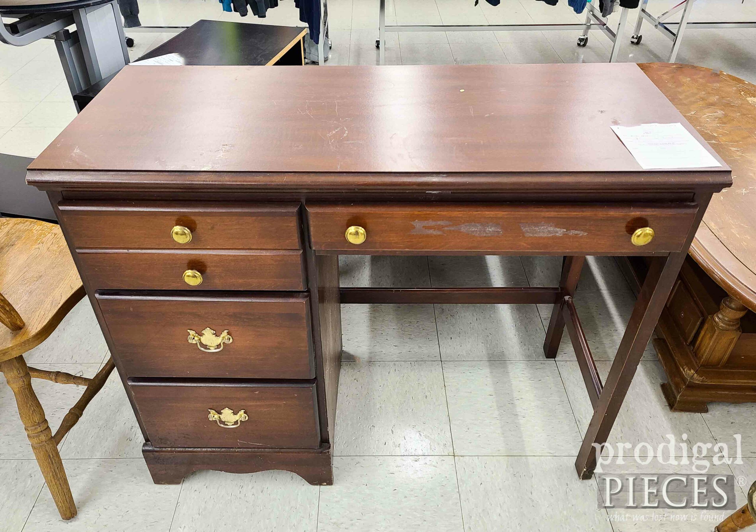 Thrifted Desk Before Makeover | prodigalpieces.com #prodigalpieces