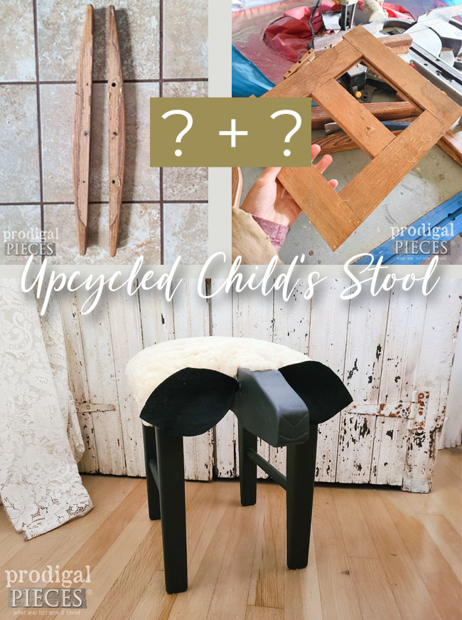 Larissa of Prodigal Pieces creates a whimsical piece of art using all #trashure in this upcycled child's stool | prodigalpieces.com #prodigalpieces