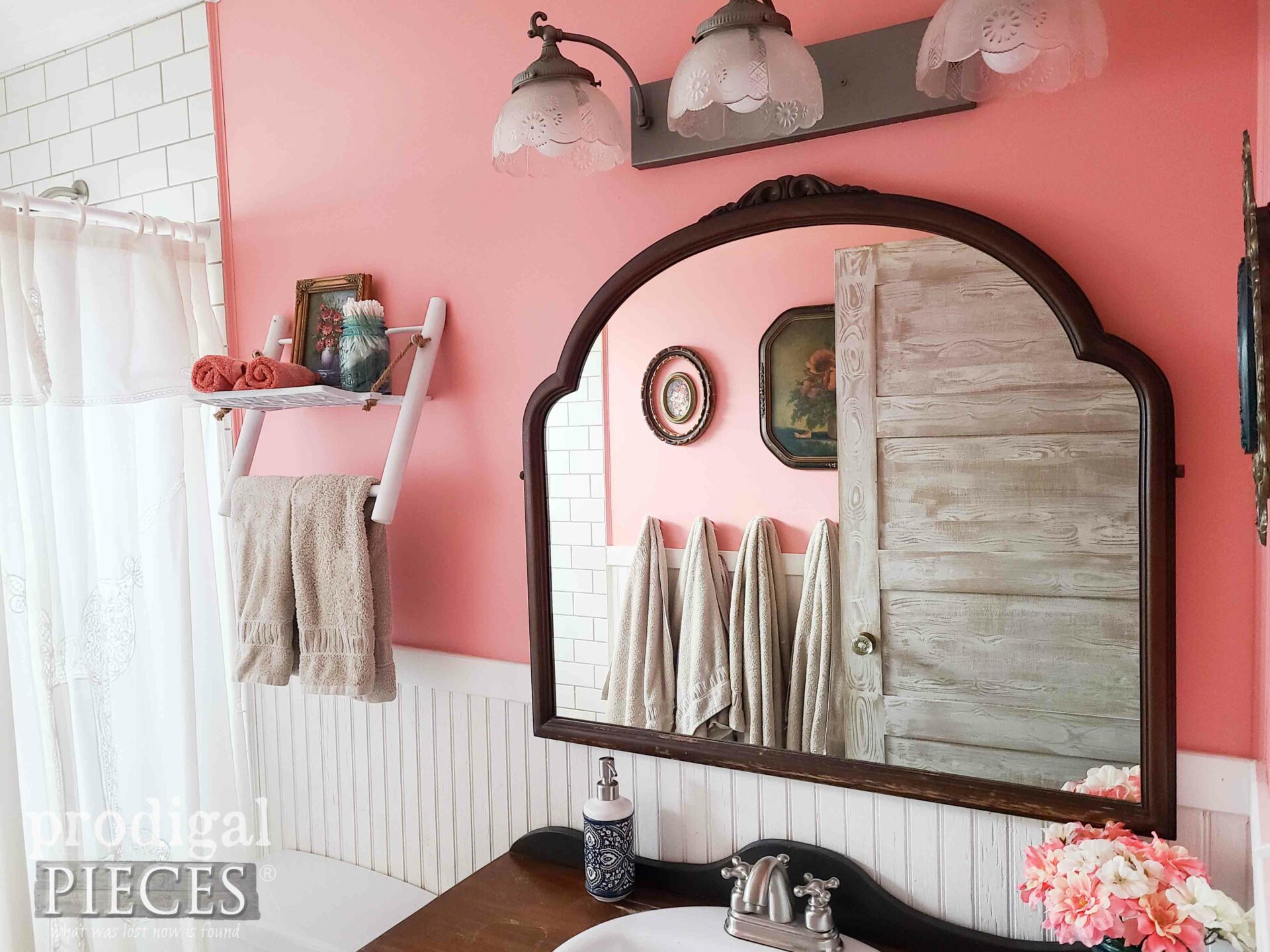 Antique Pink Bathroom in Blush Color by Larissa of Prodigal Pieces | prodigalpieces.com #prodigalpieces