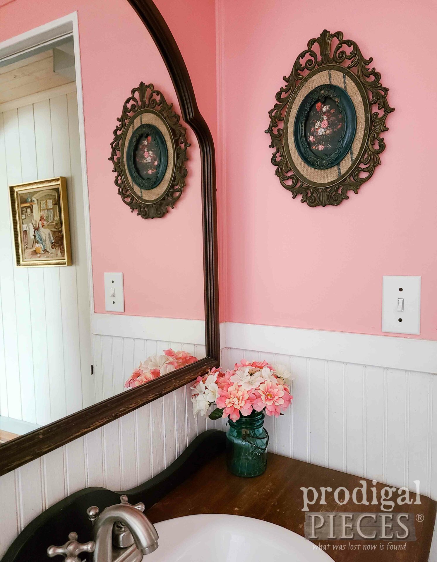 Antique Style Blush Bathroom Makeover by Larissa of Prodigal Pieces | prodigalpieces.com #prodigalpieces