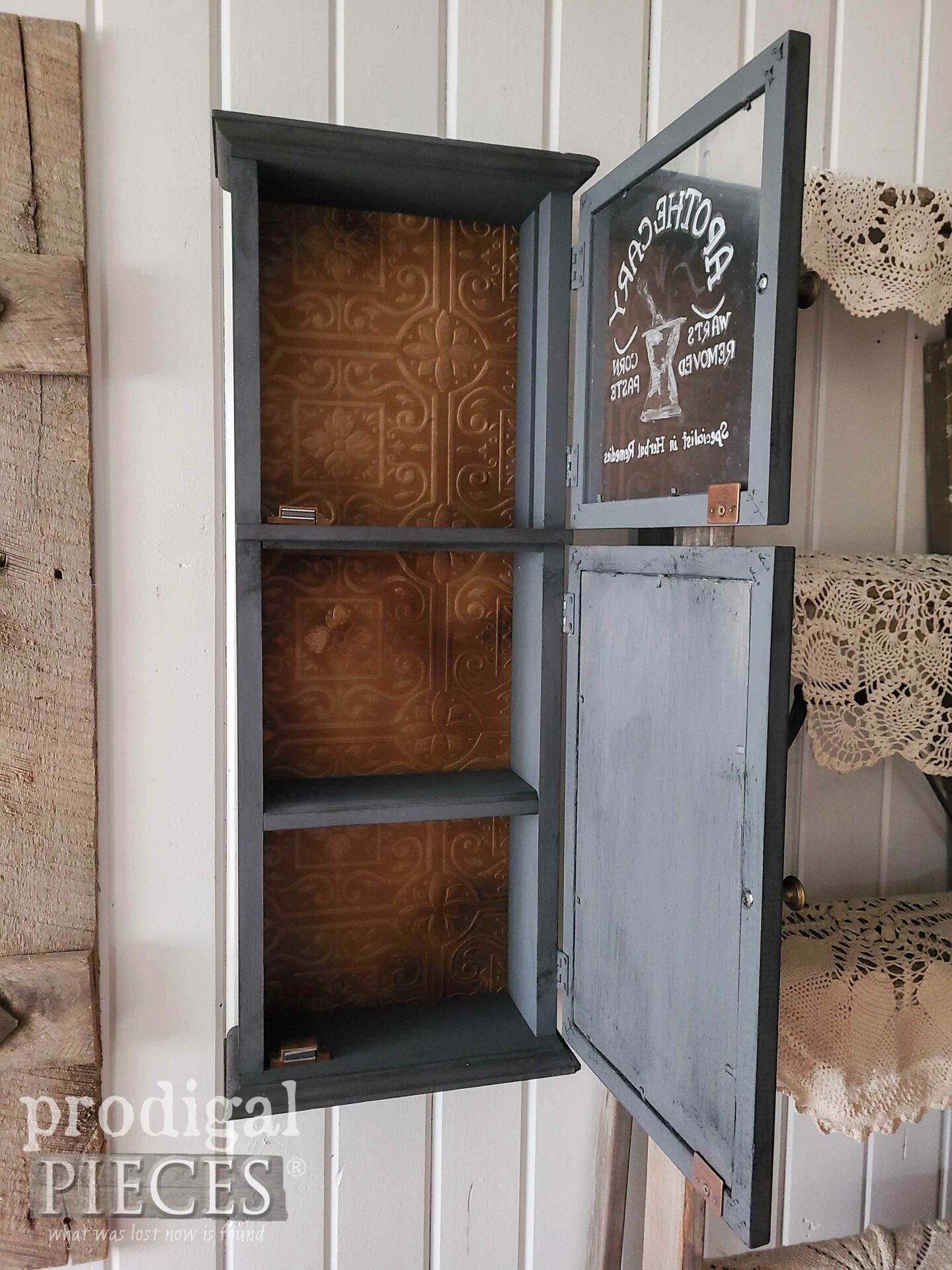 Copper Lined Repurposed Clock Cabinet by Larissa of Prodigal Pieces | prodigalpieces.com #prodigalpieces